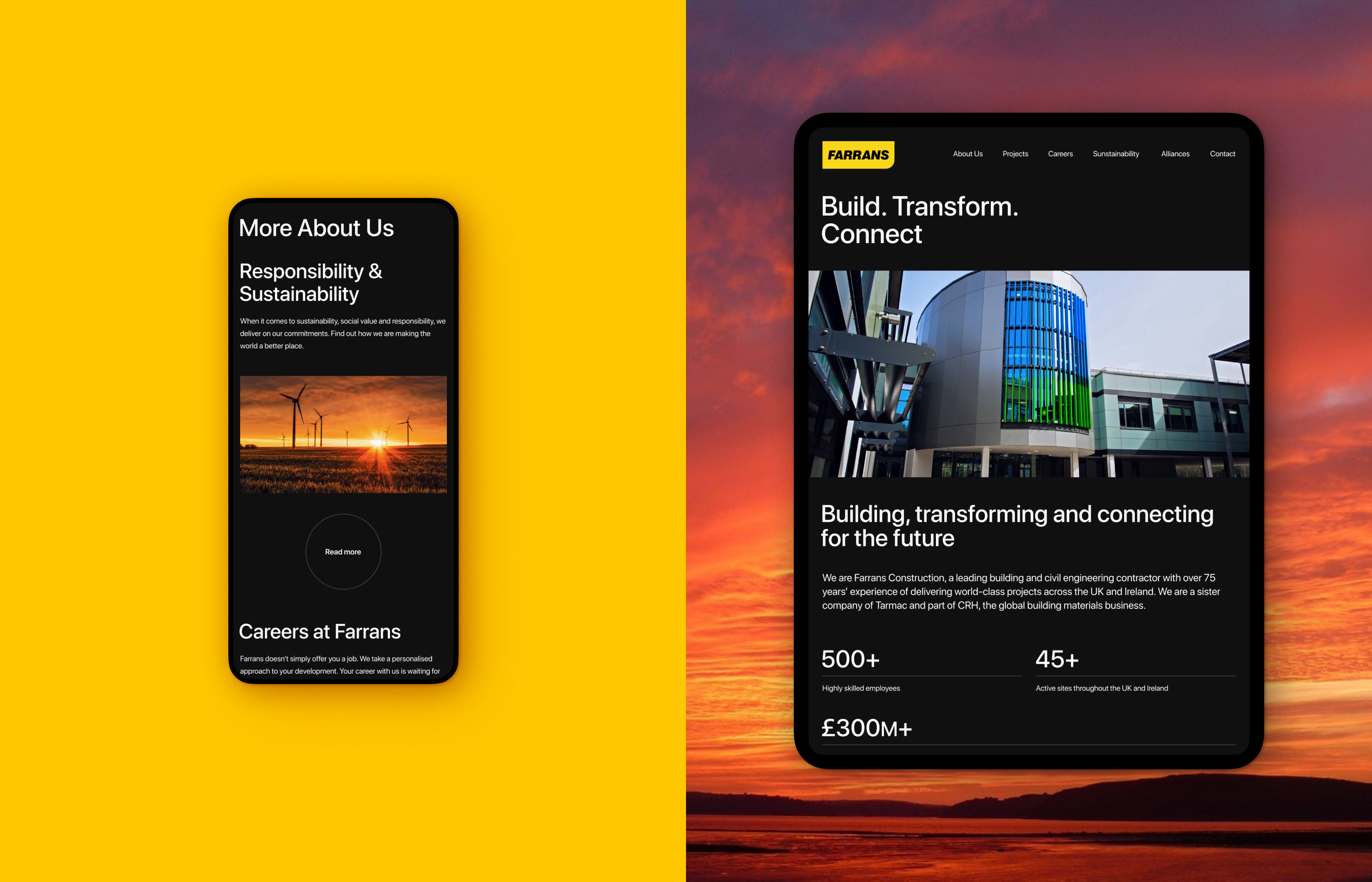 Farrans | Корпоративный сайт — Изображение №4 — Интерфейсы, Анимация на Dprofile