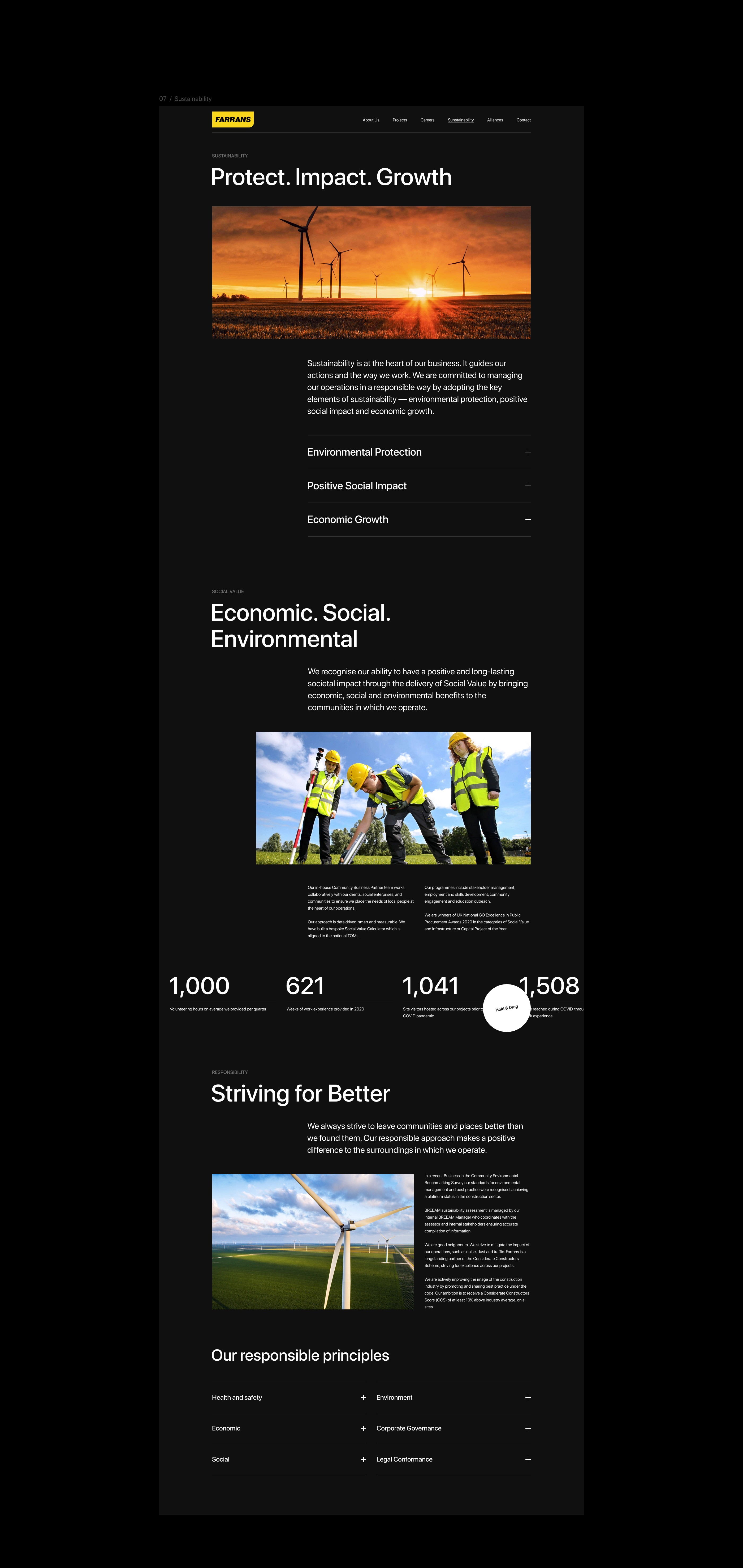 Farrans | Корпоративный сайт — Изображение №13 — Интерфейсы, Анимация на Dprofile