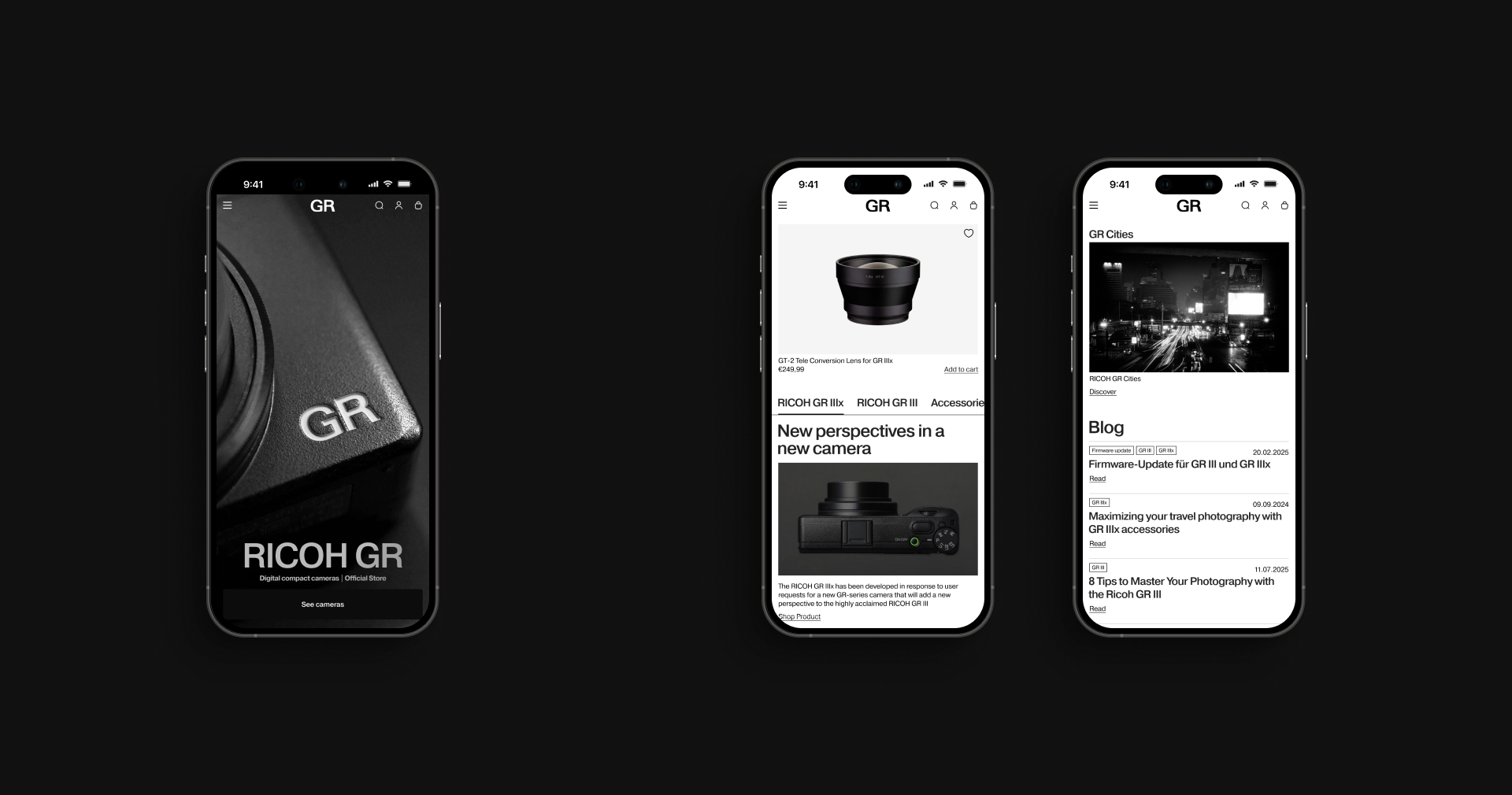 Ricoh GR | Интернет-магазин — Изображение №4 — Интерфейсы, Анимация на Dprofile