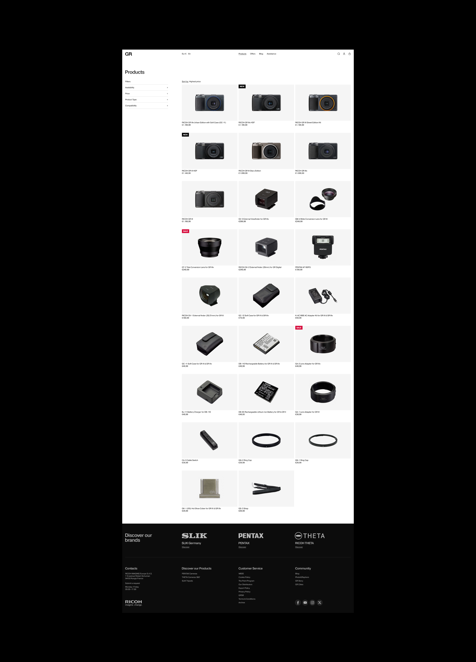 Ricoh GR | Интернет-магазин — Изображение №7 — Интерфейсы, Анимация на Dprofile