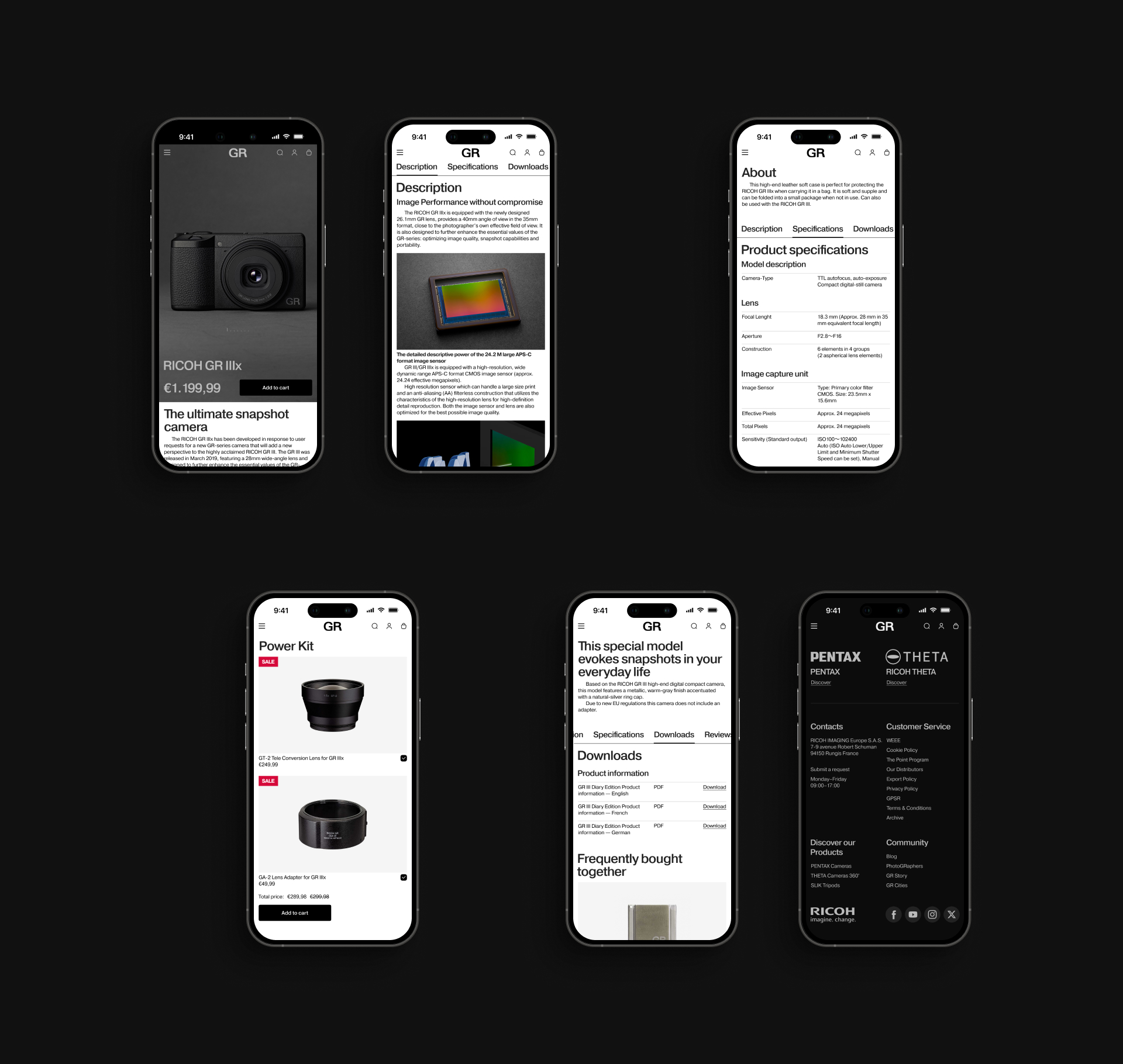 Ricoh GR | Интернет-магазин — Изображение №10 — Интерфейсы, Анимация на Dprofile