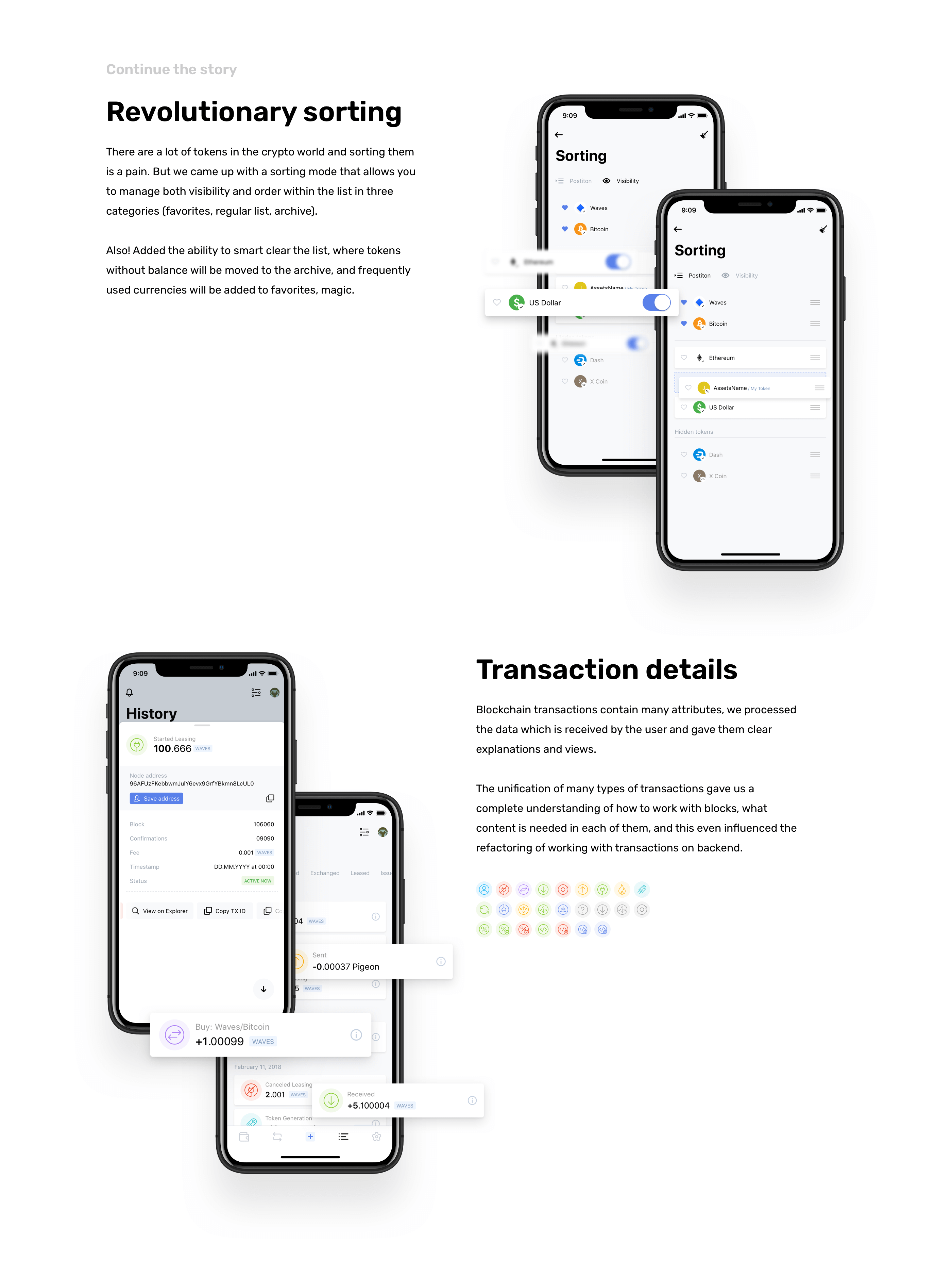 Waves Wallet 𐄂 Crypto App — Изображение №5 — Интерфейсы на Dprofile
