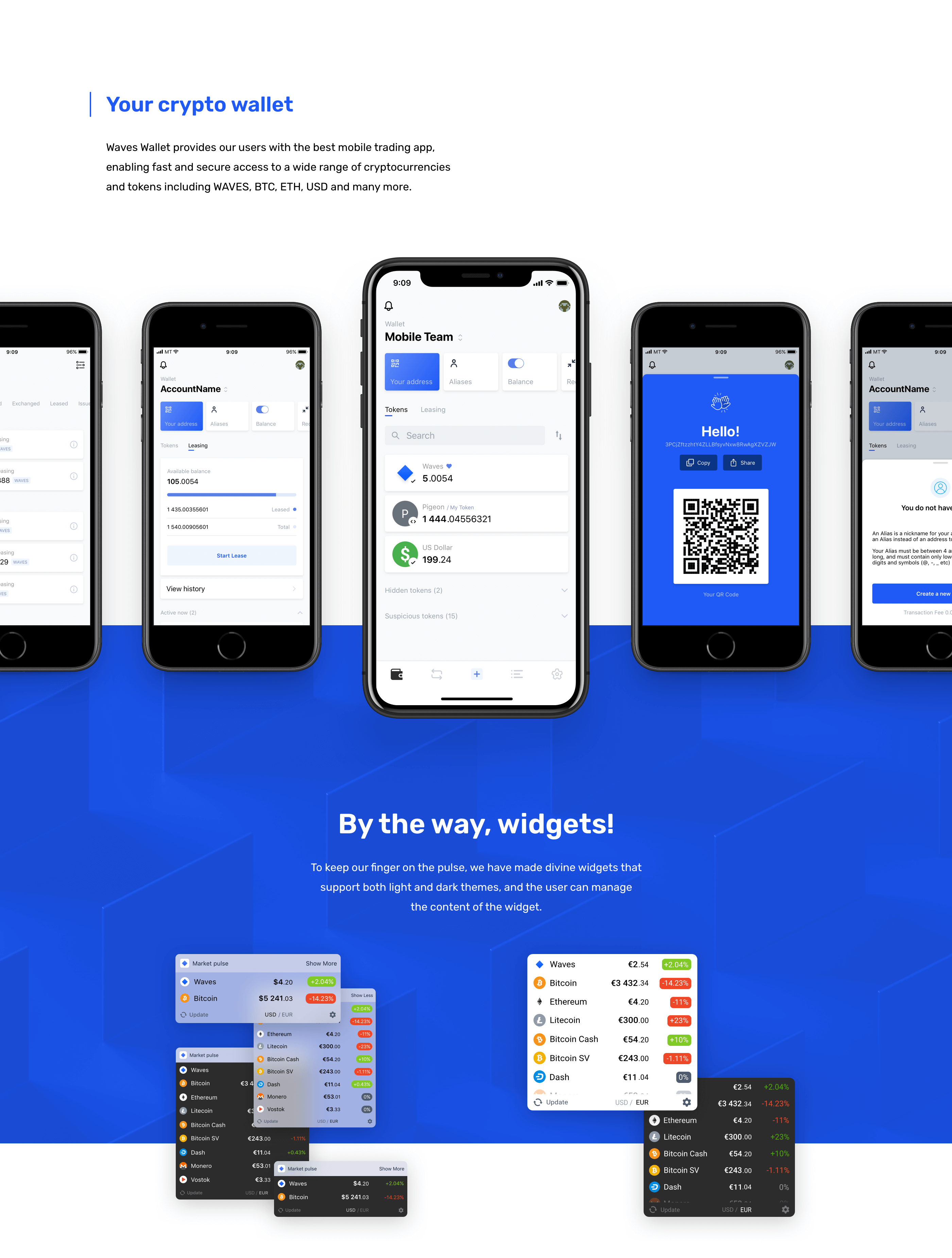 Waves Wallet 𐄂 Crypto App — Изображение №4 — Интерфейсы на Dprofile