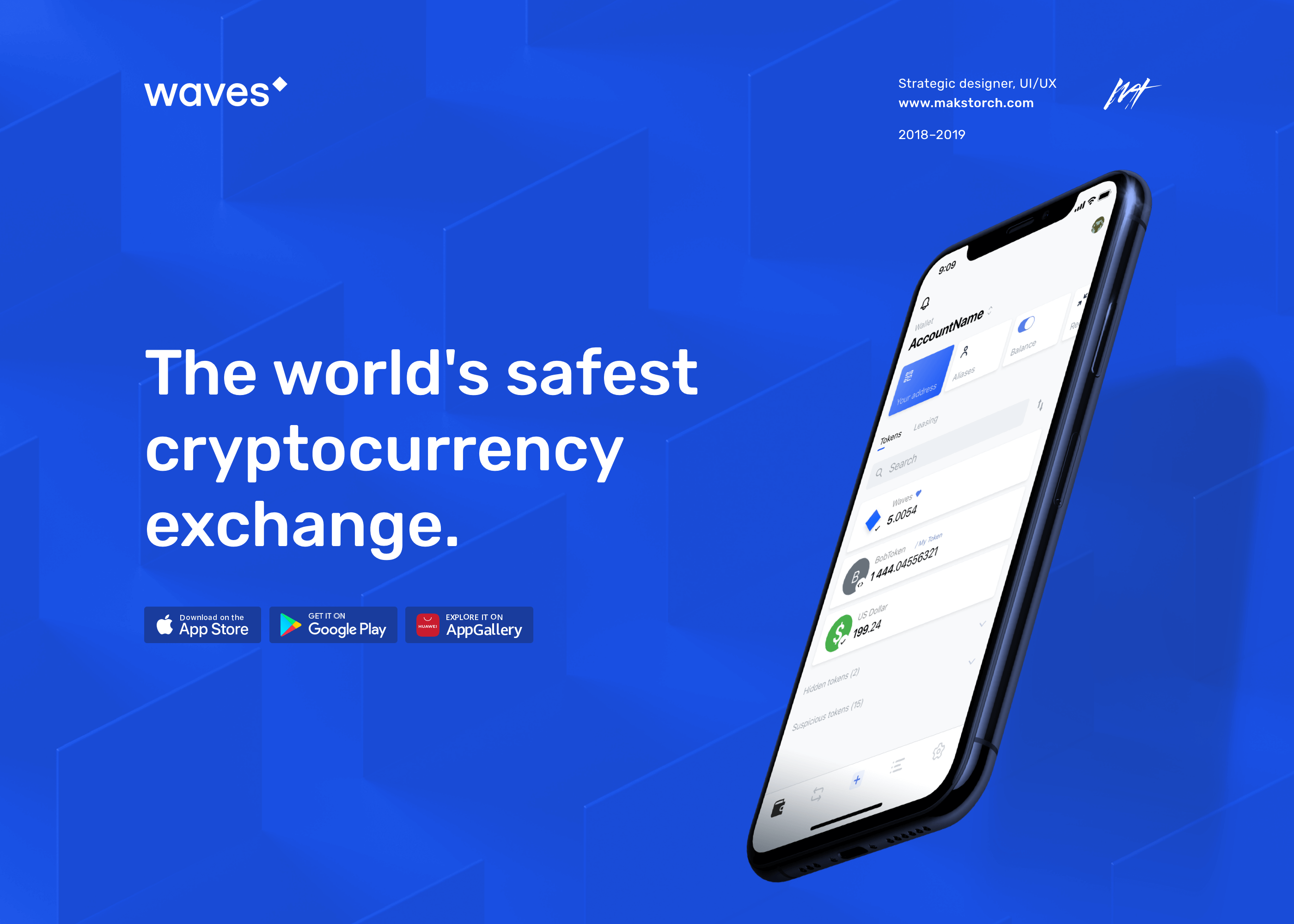 Waves Wallet 𐄂 Crypto App — Изображение №1 — Интерфейсы на Dprofile