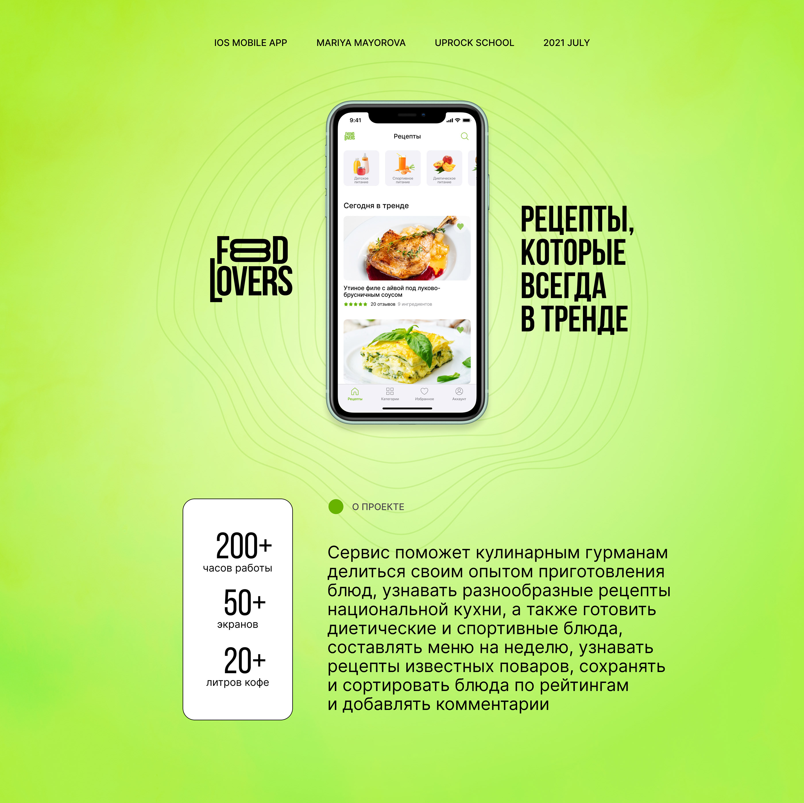 Food Lovers iOS Mobile App — Изображение №1 — Интерфейсы на Dprofile