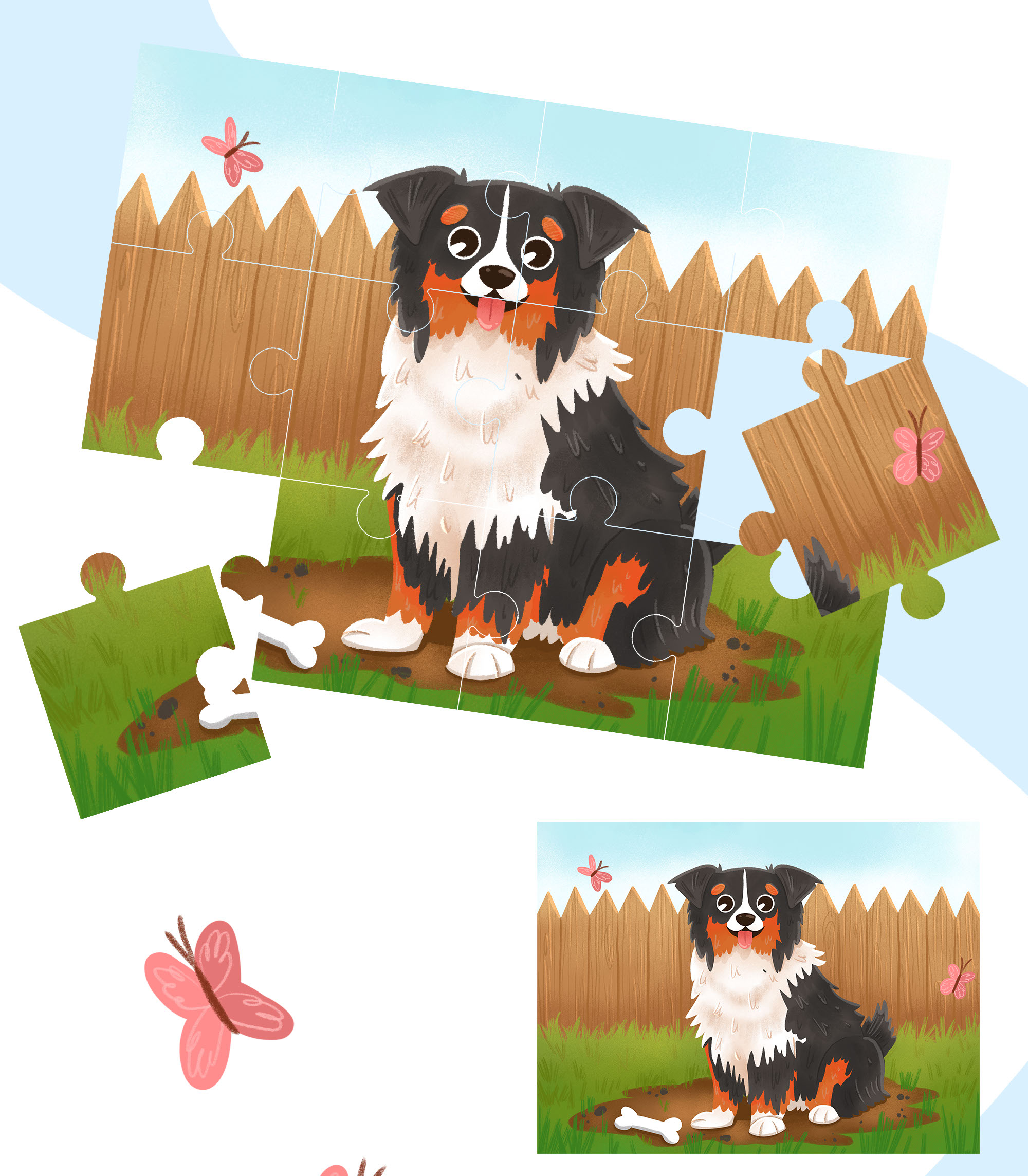 Детские пазлы с животными — Изображение №4 — Иллюстрация на Dprofile