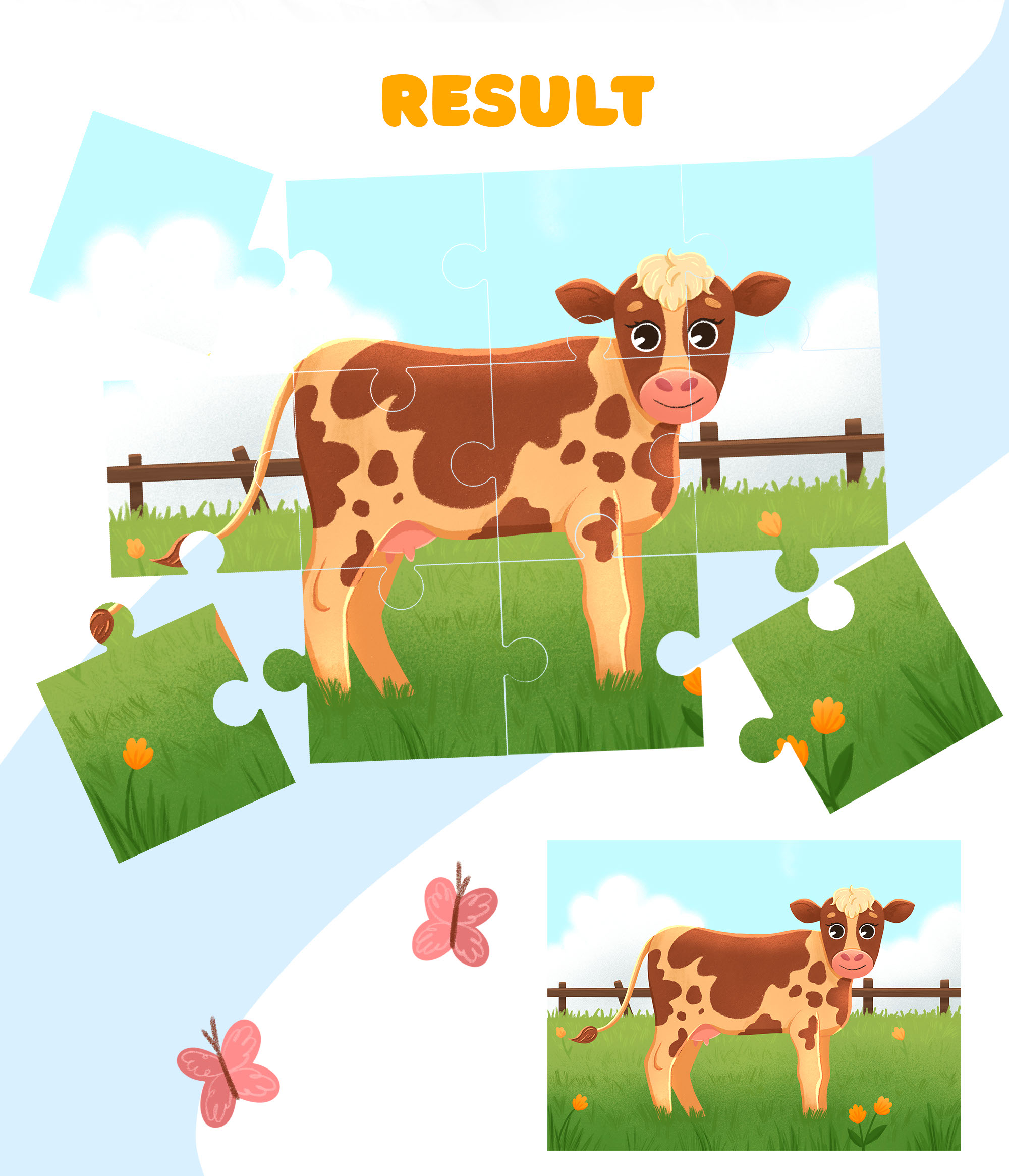 Детские пазлы с животными — Изображение №3 — Иллюстрация на Dprofile