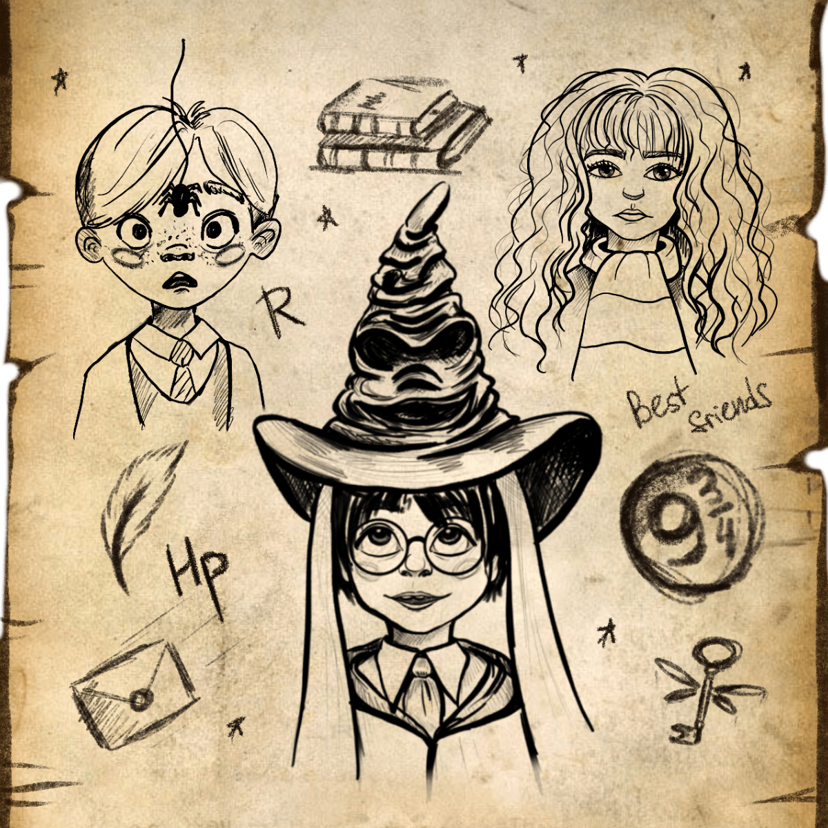 Harry Potter: Sketches of character designs. — Изображение №2 — Иллюстрация на Dprofile