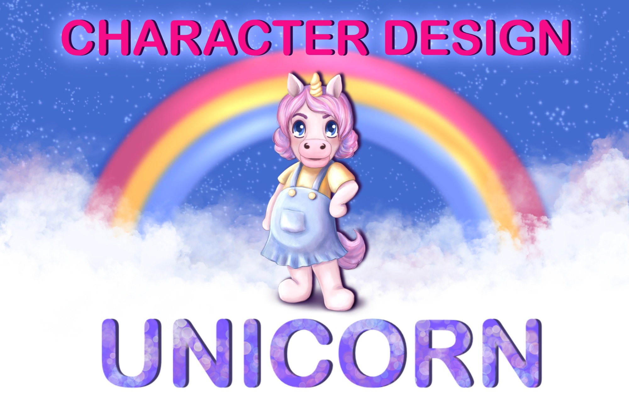 Cartoon Unicorn: Character Creation — Изображение №1 — Иллюстрация, Графика на Dprofile