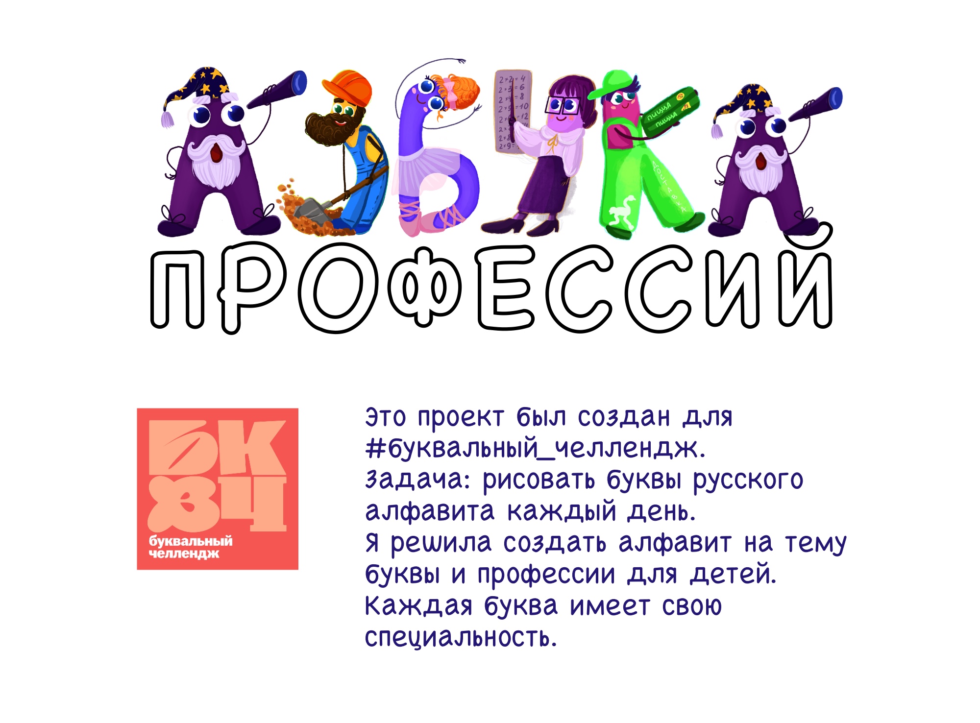 Алфавит профессий для детей. — Изображение №1 — Иллюстрация, Графика на Dprofile