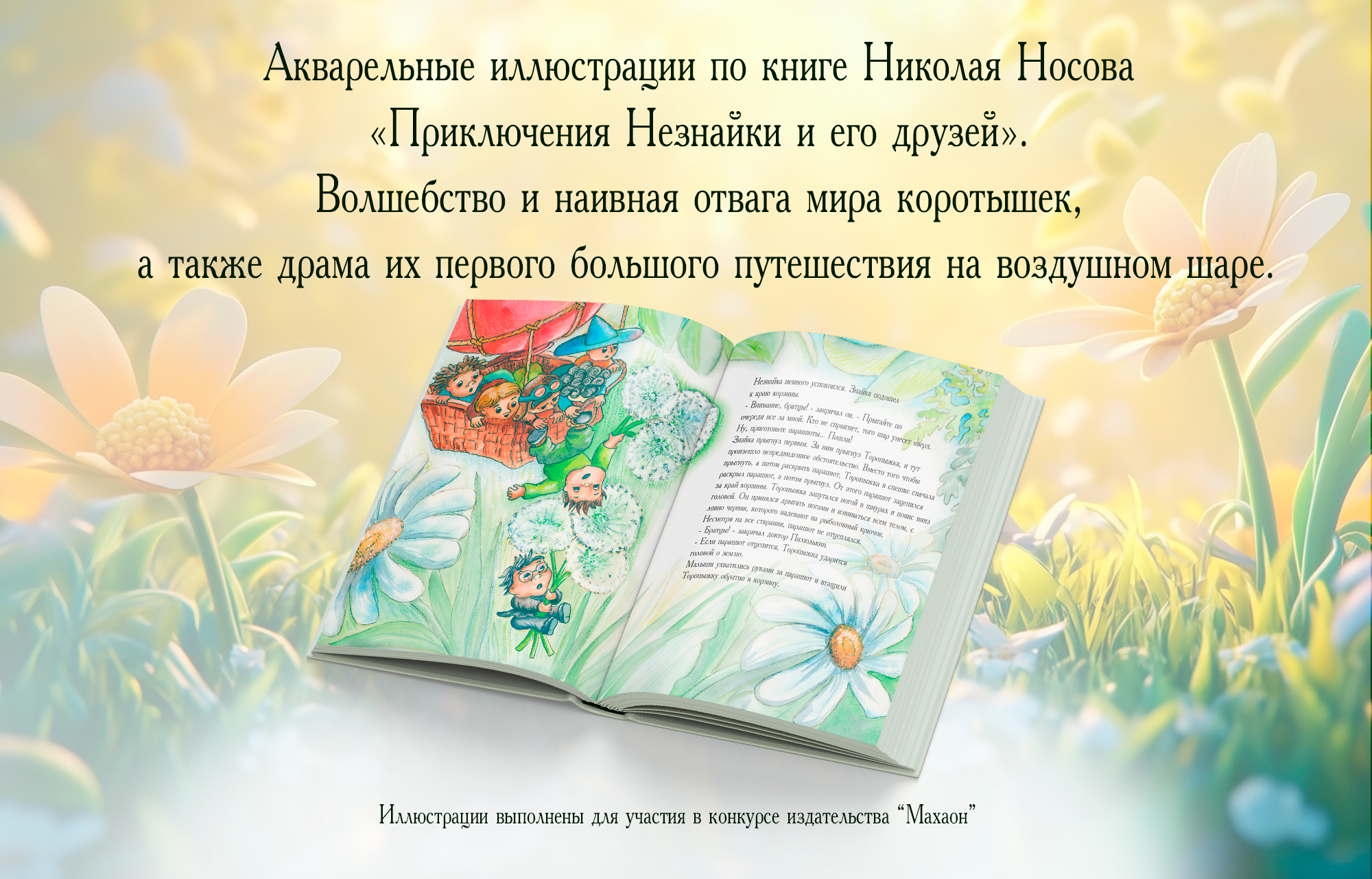 Приключения Незнайки. Акварельные иллюстрации детской книги — Изображение №2 — Иллюстрация на Dprofile