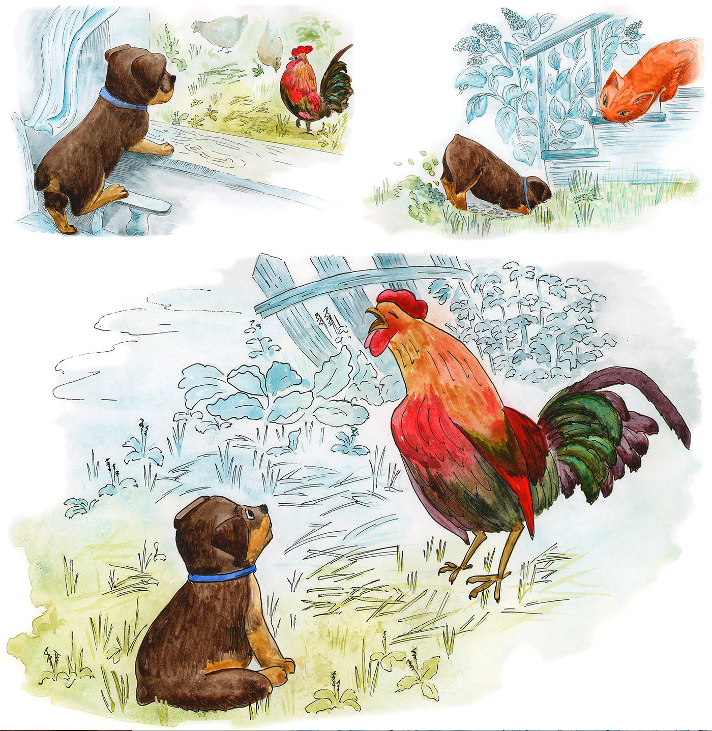 Акварельные иллюстрации для детской книги "Кто сказал мяу" — Изображение №7 — Иллюстрация на Dprofile