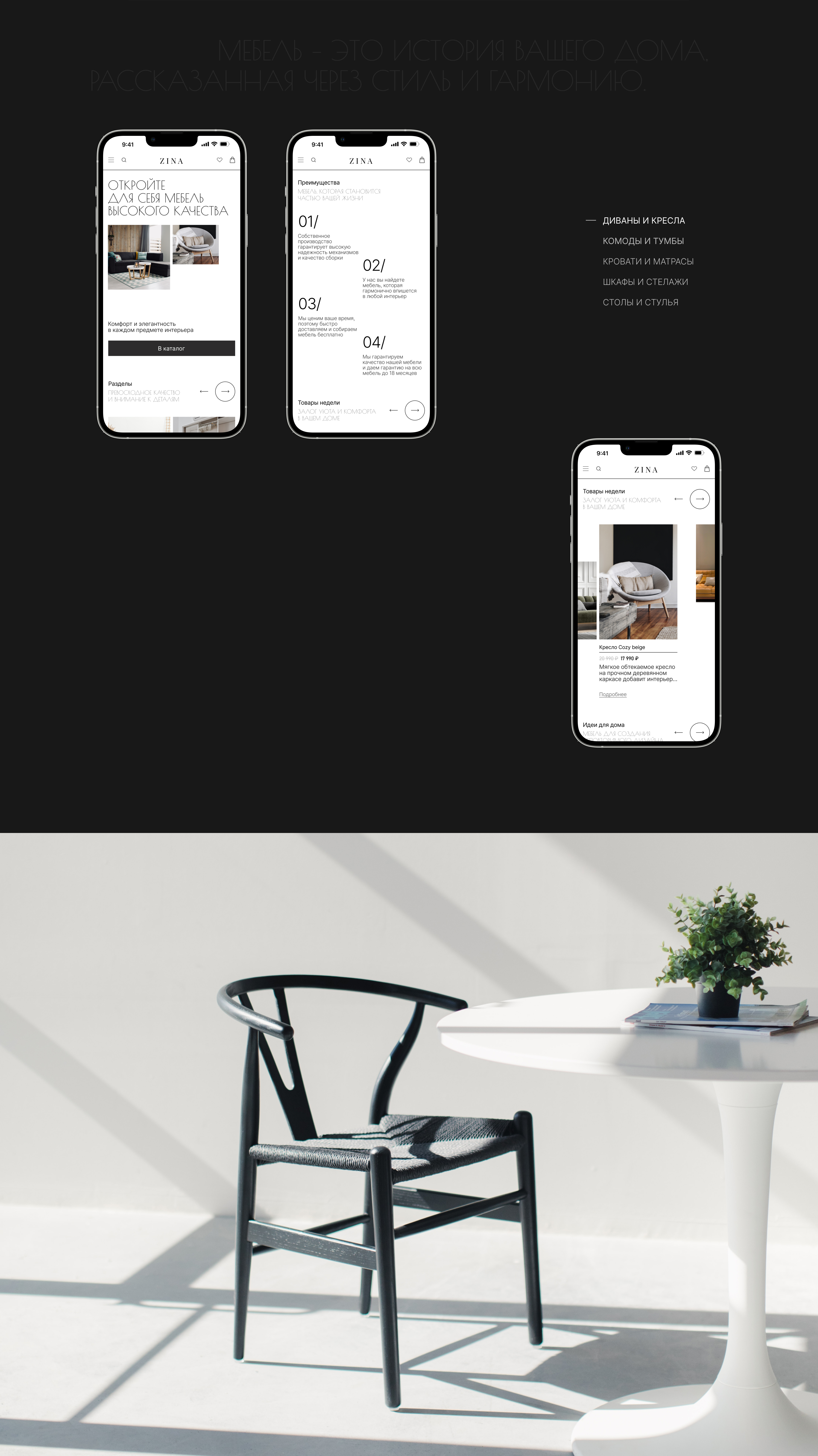 ZINA - ONLINE STORE — Изображение №3 — Интерфейсы на Dprofile
