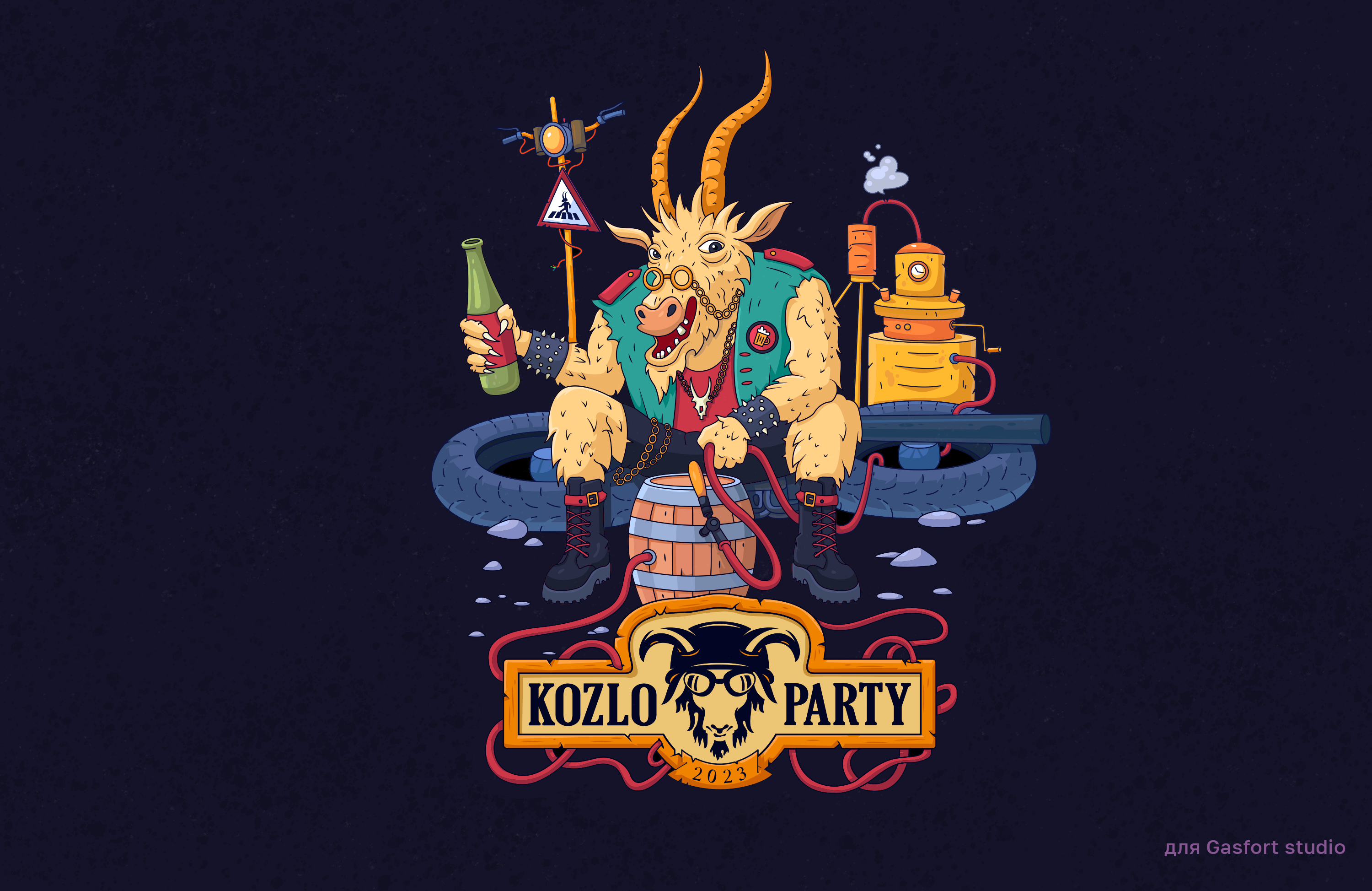 Мотофестиваль Kozloparty — Изображение №7 — Брендинг, Иллюстрация на Dprofile