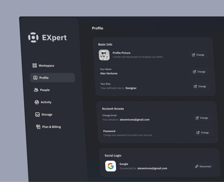 EXpert Profile — Интерфейсы на Dprofile