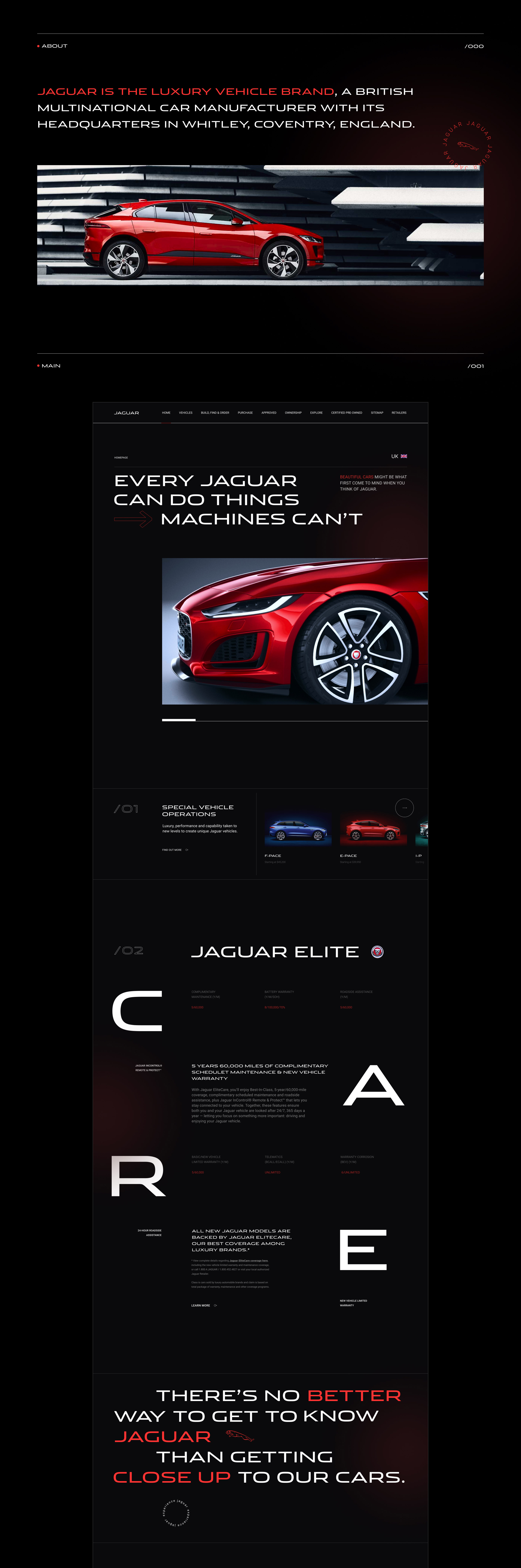 Jaguar — редизайн сайта автомобилей — Изображение №1 — Интерфейсы, Брендинг, Иллюстрация на Dprofile