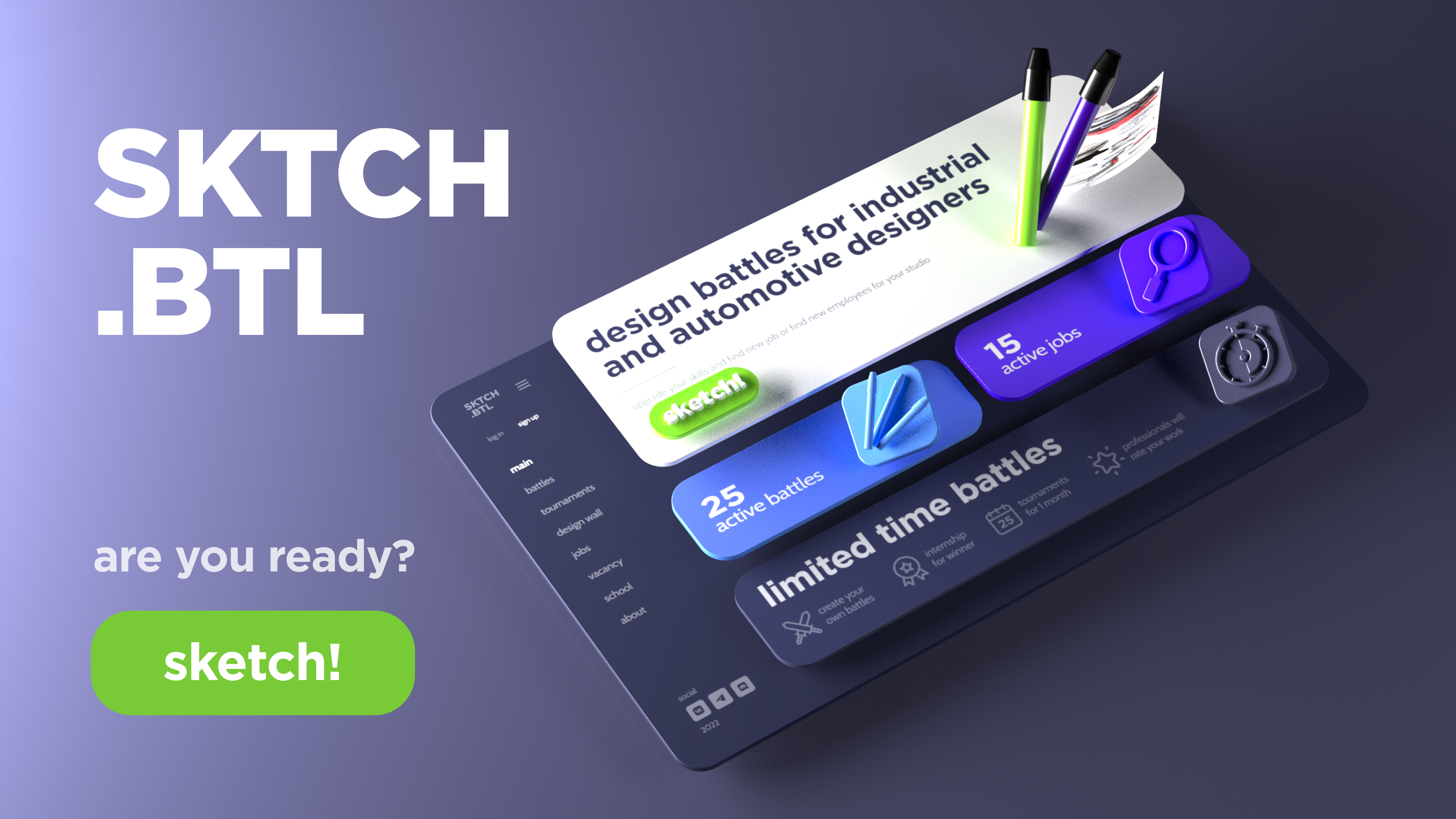 SKTCH.BTL design battles service — Изображение №1 — Интерфейсы на Dprofile