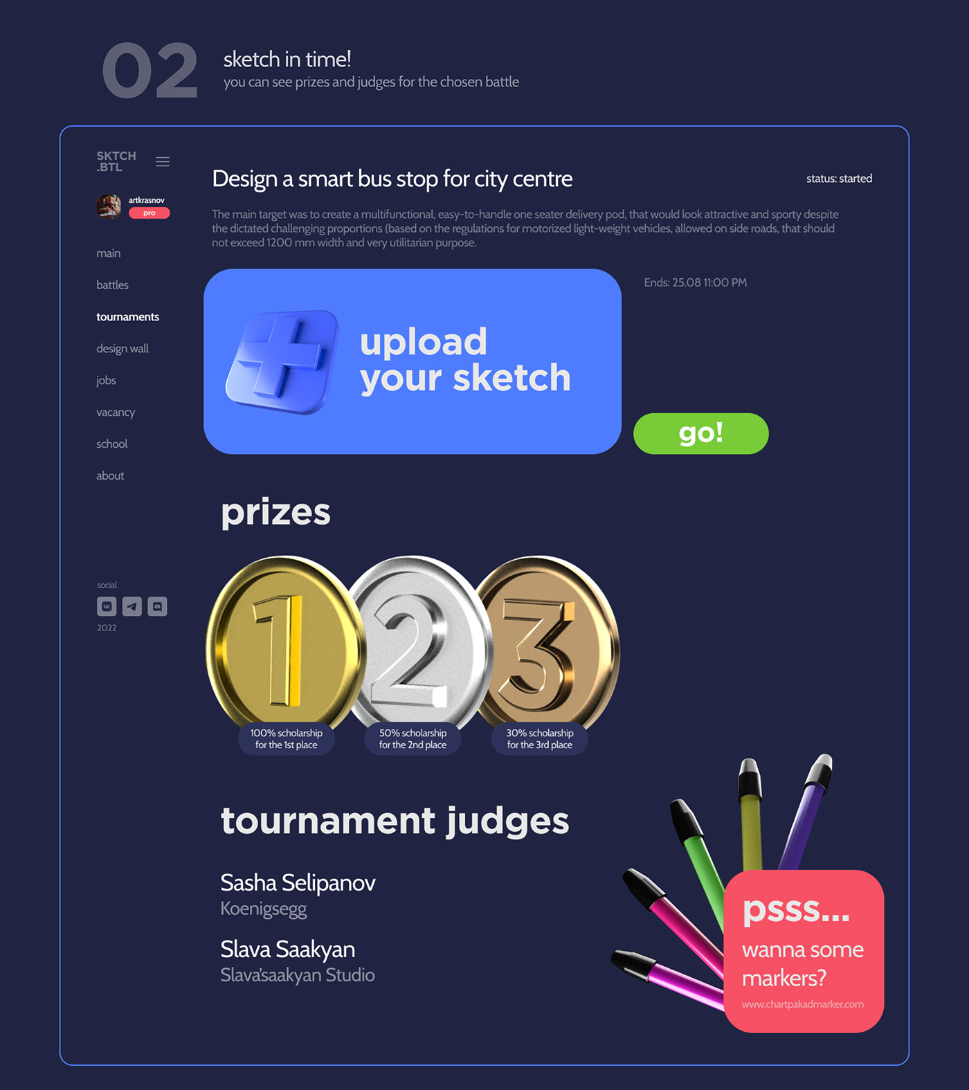 SKTCH.BTL design battles service — Изображение №8 — Интерфейсы на Dprofile