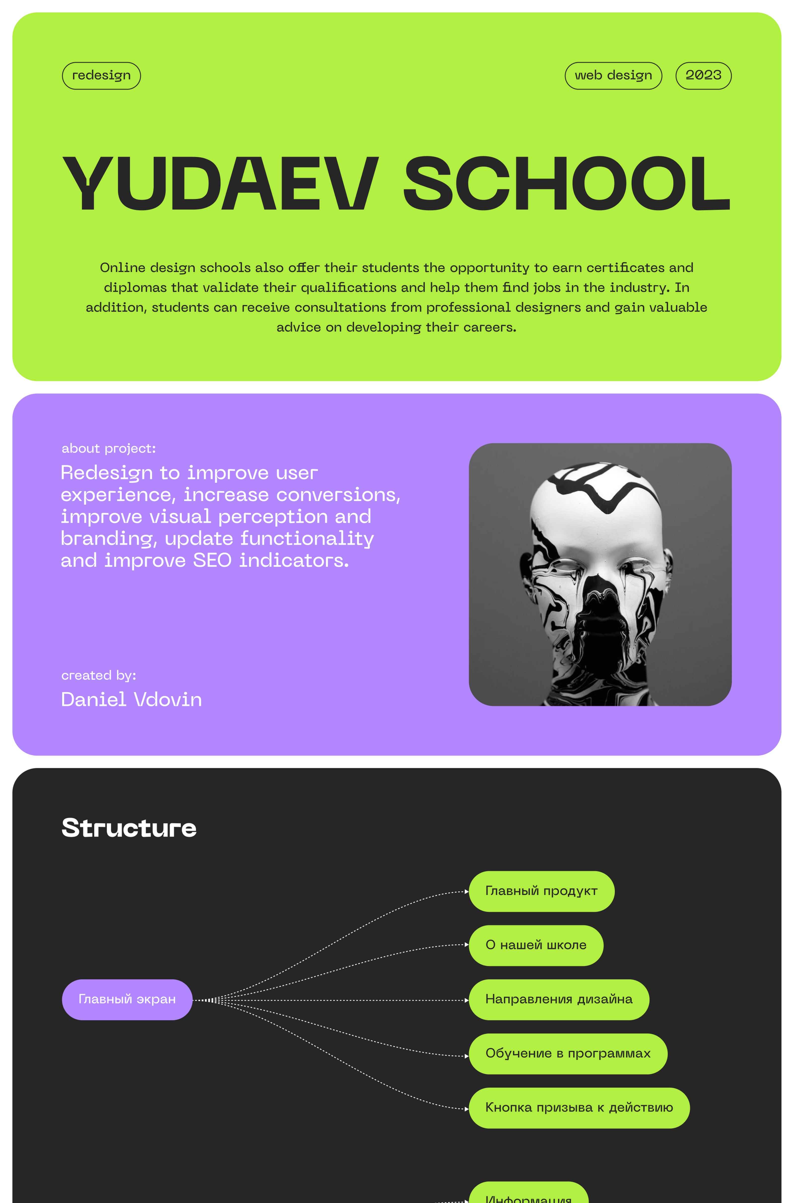 Yudaev School / Redesign — Изображение №1 — Интерфейсы, Брендинг на Dprofile