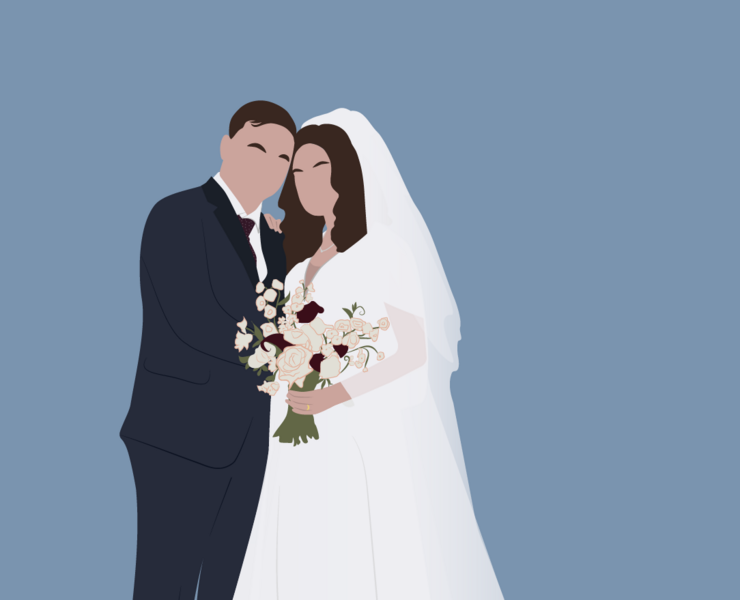 Minimalist illustration of a couple — Иллюстрация на Dprofile