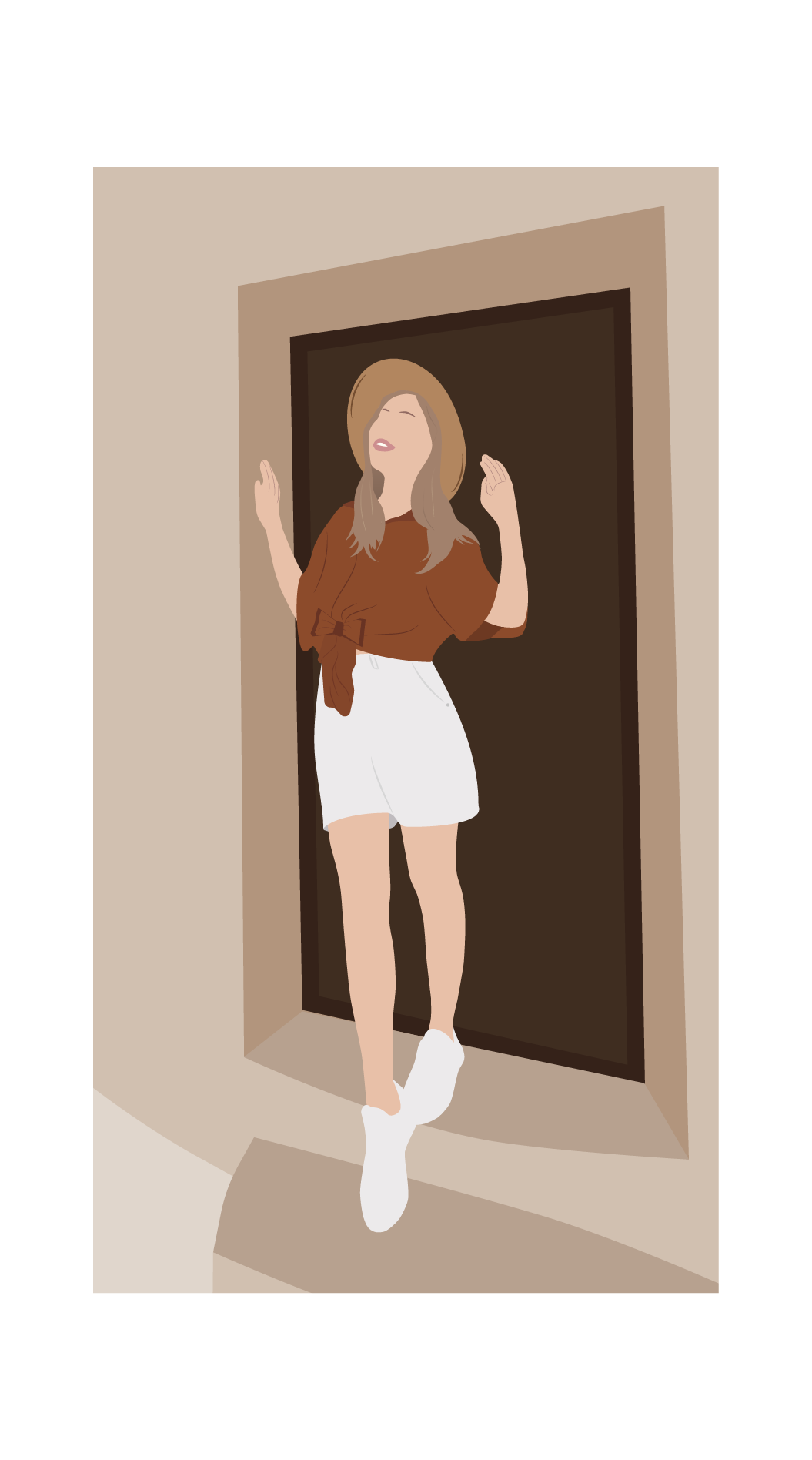Minimalist illustration of a girl — Изображение №1 — Иллюстрация на Dprofile