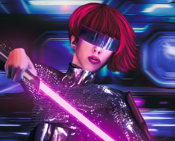 Cyber girl photo art — Иллюстрация, Графика на Dprofile