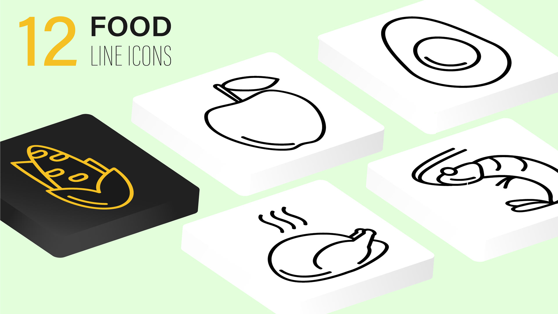 12 Food Line Icons — Изображение №2 — Графика, Маркетинг на Dprofile