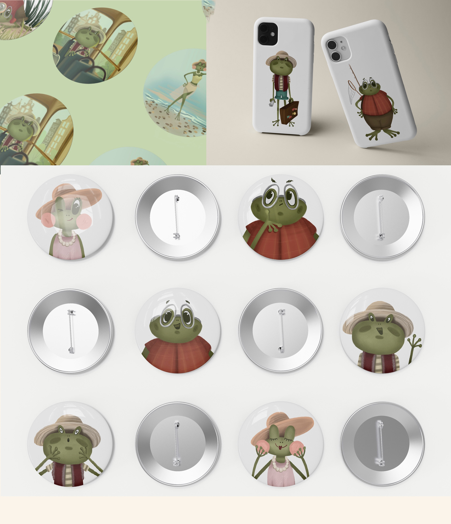 Бренд-персонаж "Лягушка-путешественница" — Изображение №13 — Брендинг, Иллюстрация на Dprofile