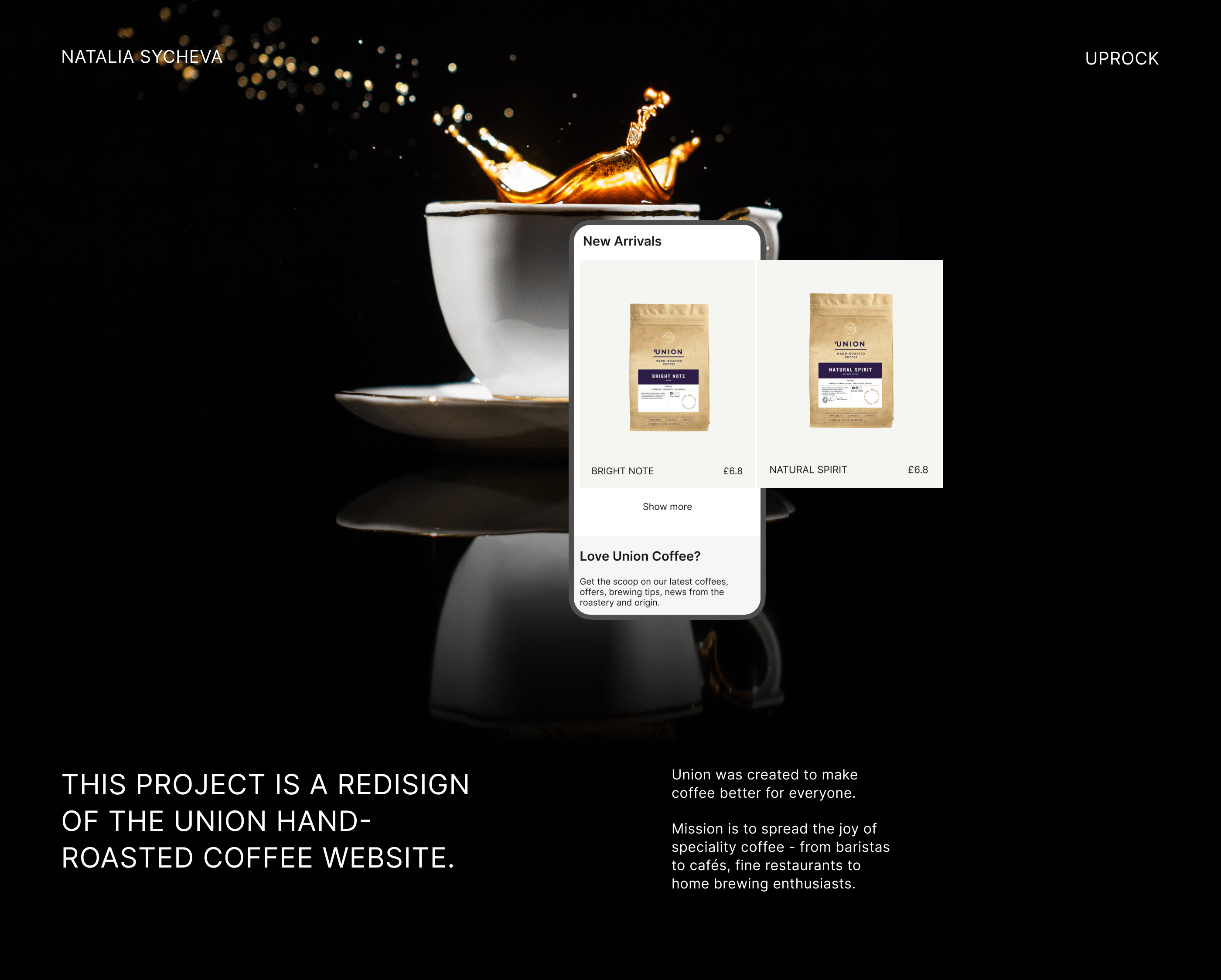 Union Hand-Roasted Coffee | E-commers redesign concept — Изображение №1 — Интерфейсы на Dprofile