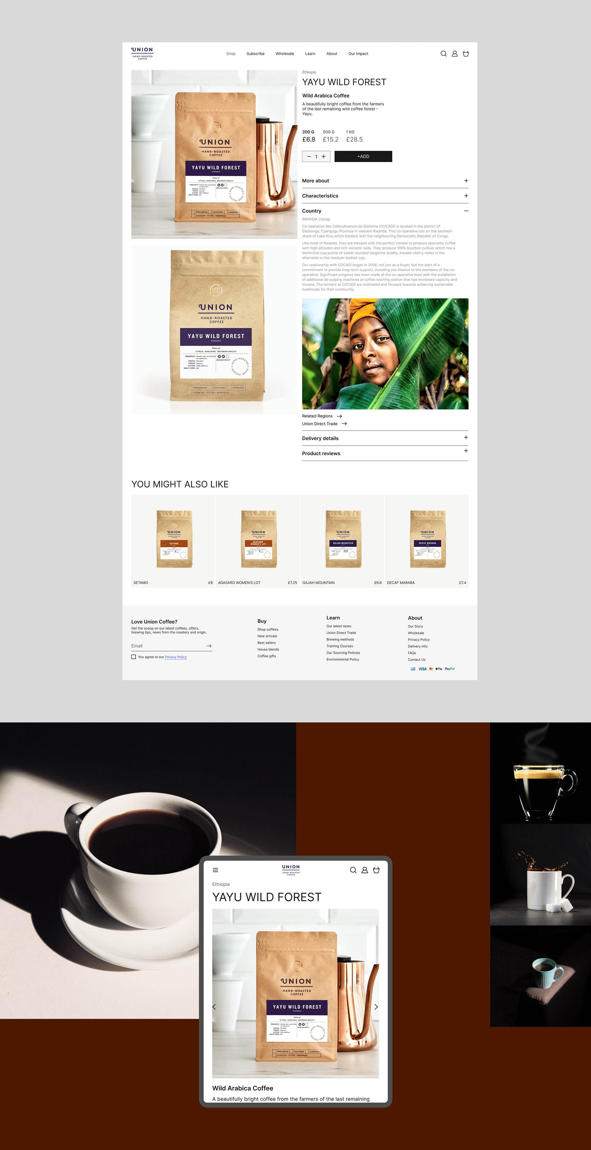 Union Hand-Roasted Coffee | E-commers redesign concept — Изображение №6 — Интерфейсы на Dprofile