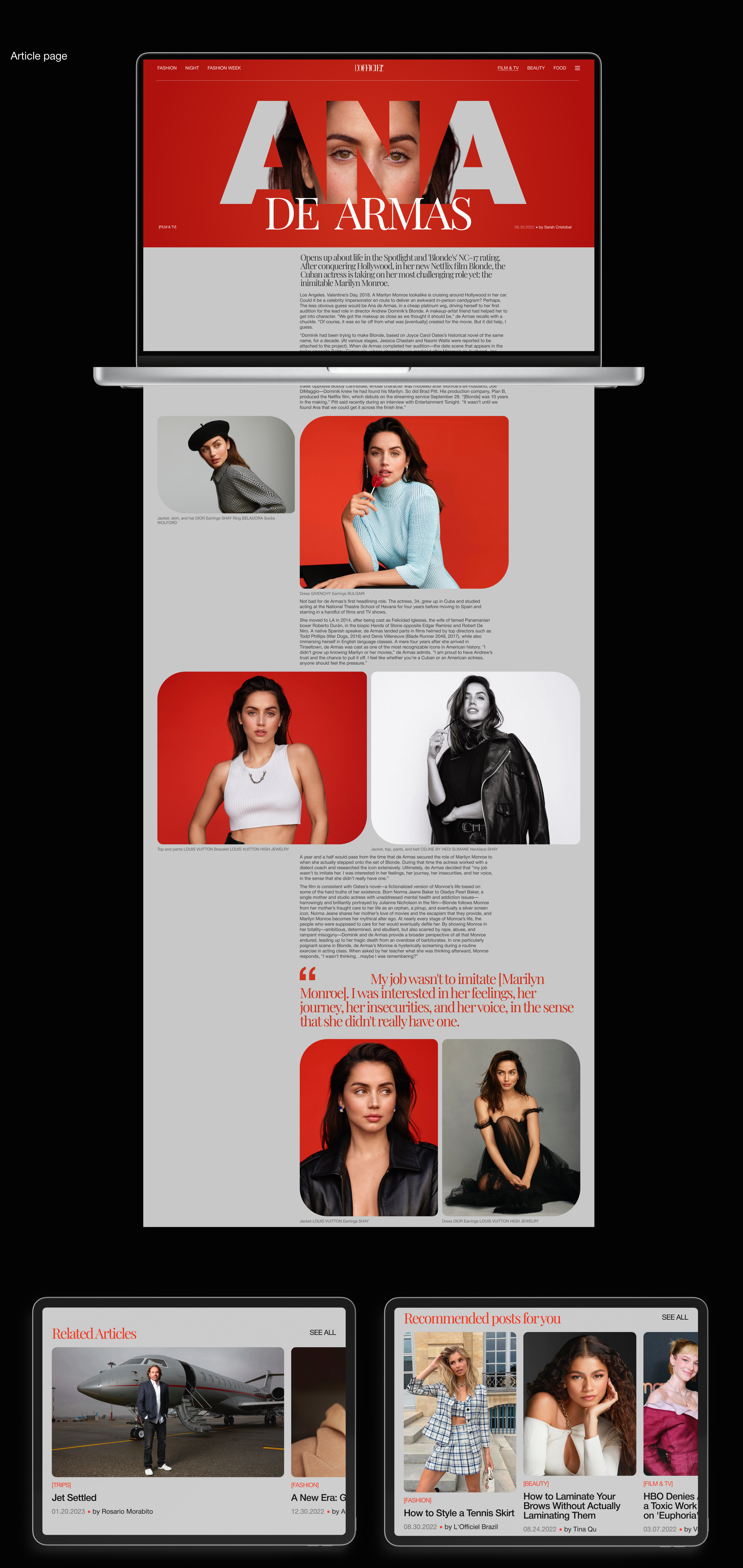 L'Officiel | News website redesign concept — Изображение №5 — Интерфейсы на Dprofile