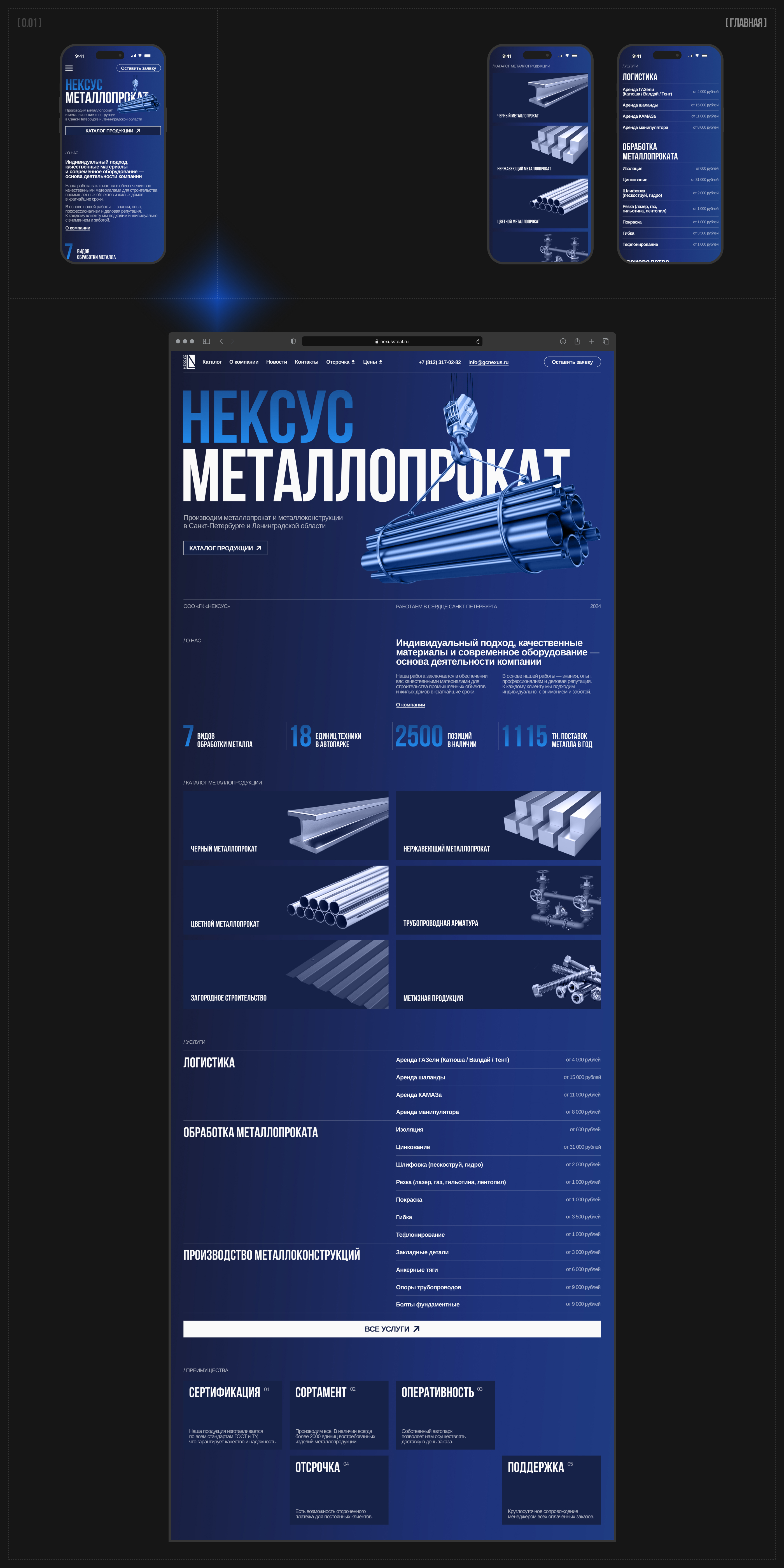 Нексус Металлопрокат — Изображение №3 — Интерфейсы, Брендинг на Dprofile