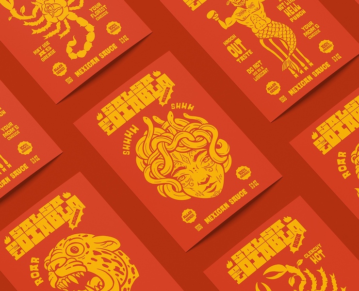"Salsa del Diablo" packaging design — Брендинг, Иллюстрация на Dprofile