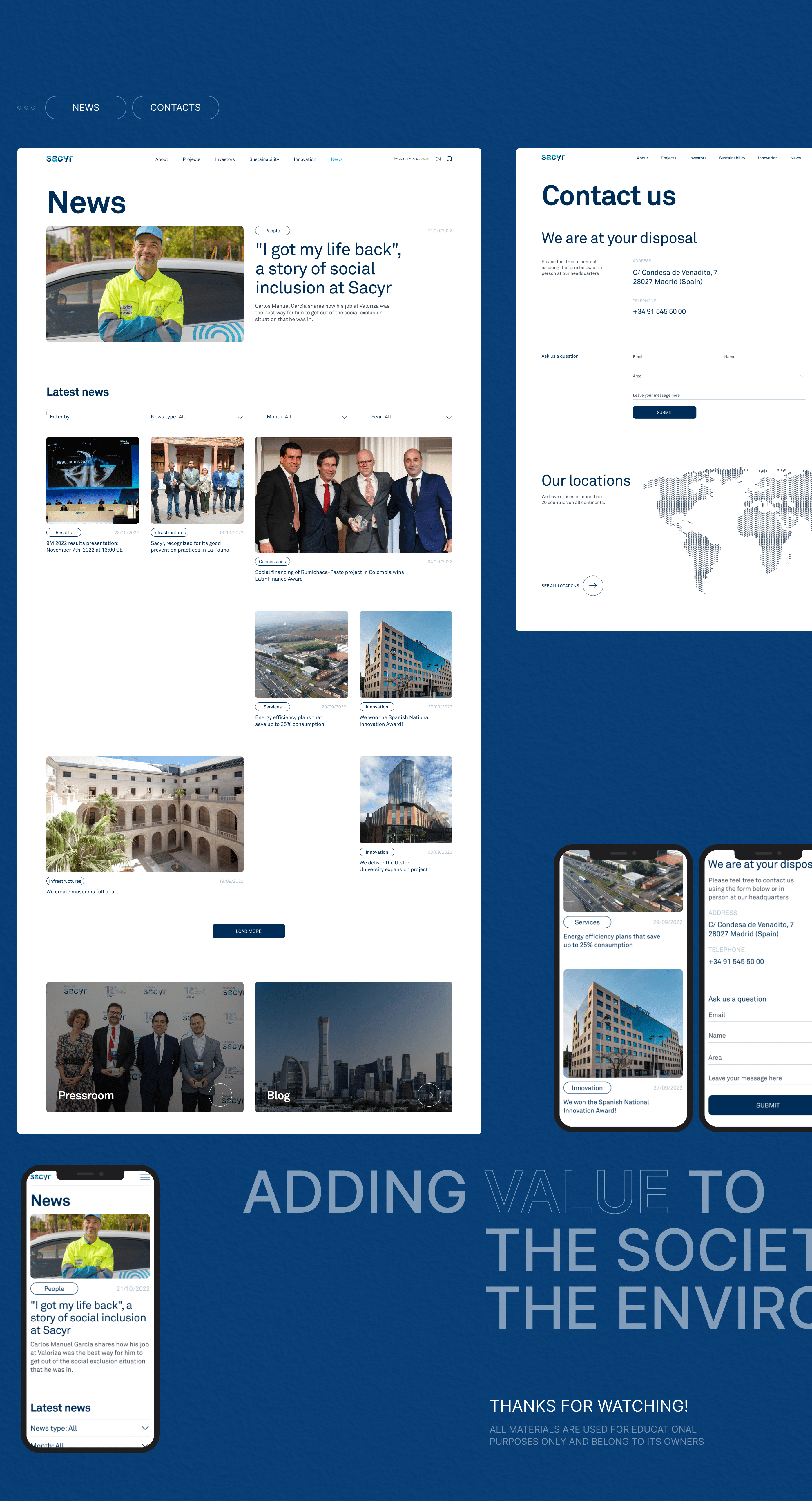 Sacyr | Corporate website redesign — Изображение №10 — Интерфейсы на Dprofile