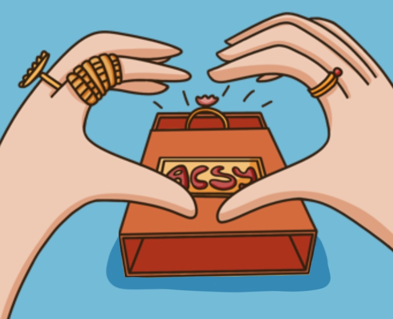 Иллюстрации для бренда украшений ACSY. Дизайн персонажа — Иллюстрация на Dprofile