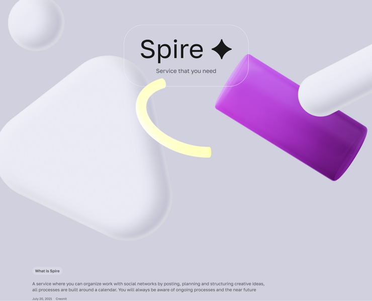 Spire — Интерфейсы, 3D на Dprofile