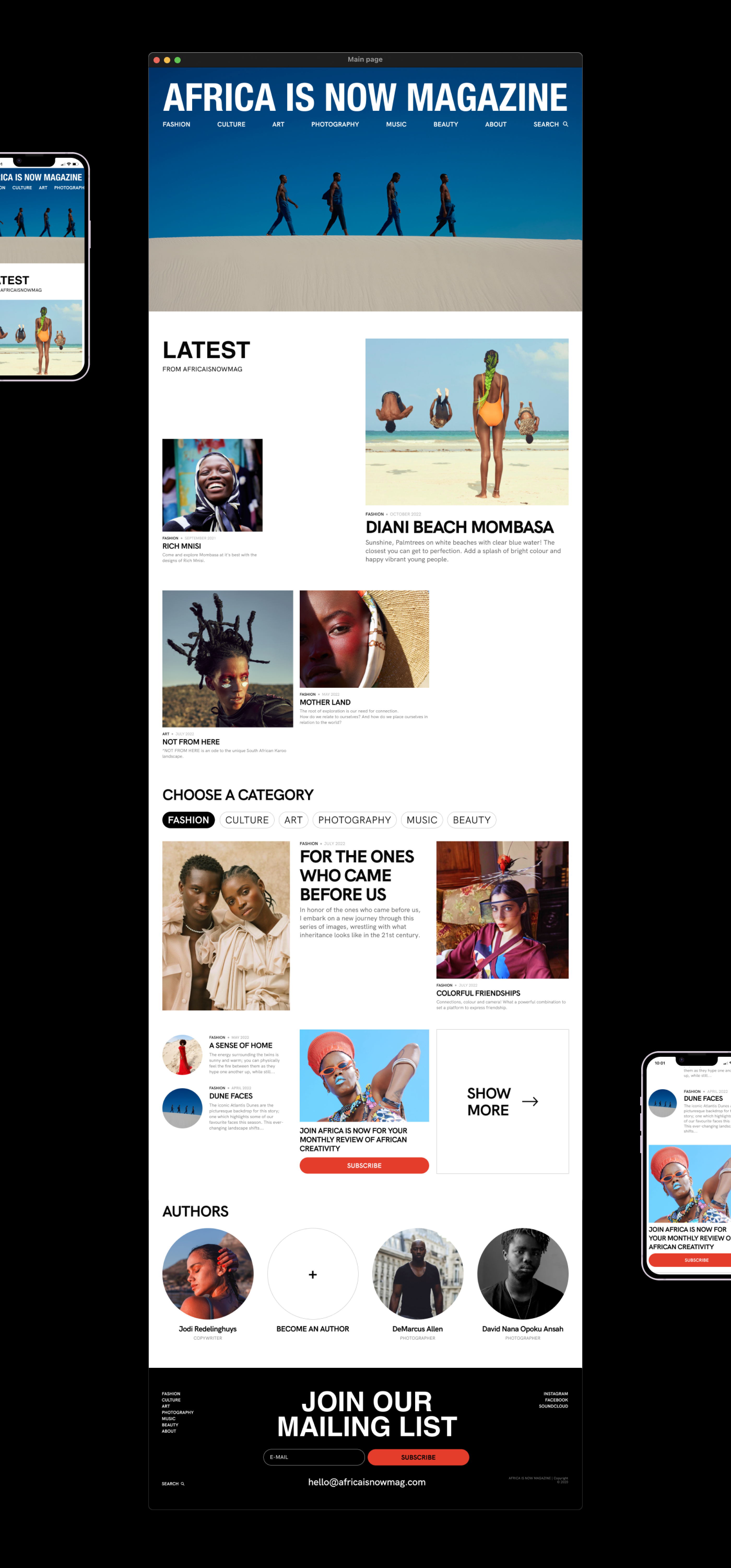 AFRICA IS NOW MAGAZINE WEBSITE CONCEPT — Изображение №2 — Интерфейсы на Dprofile