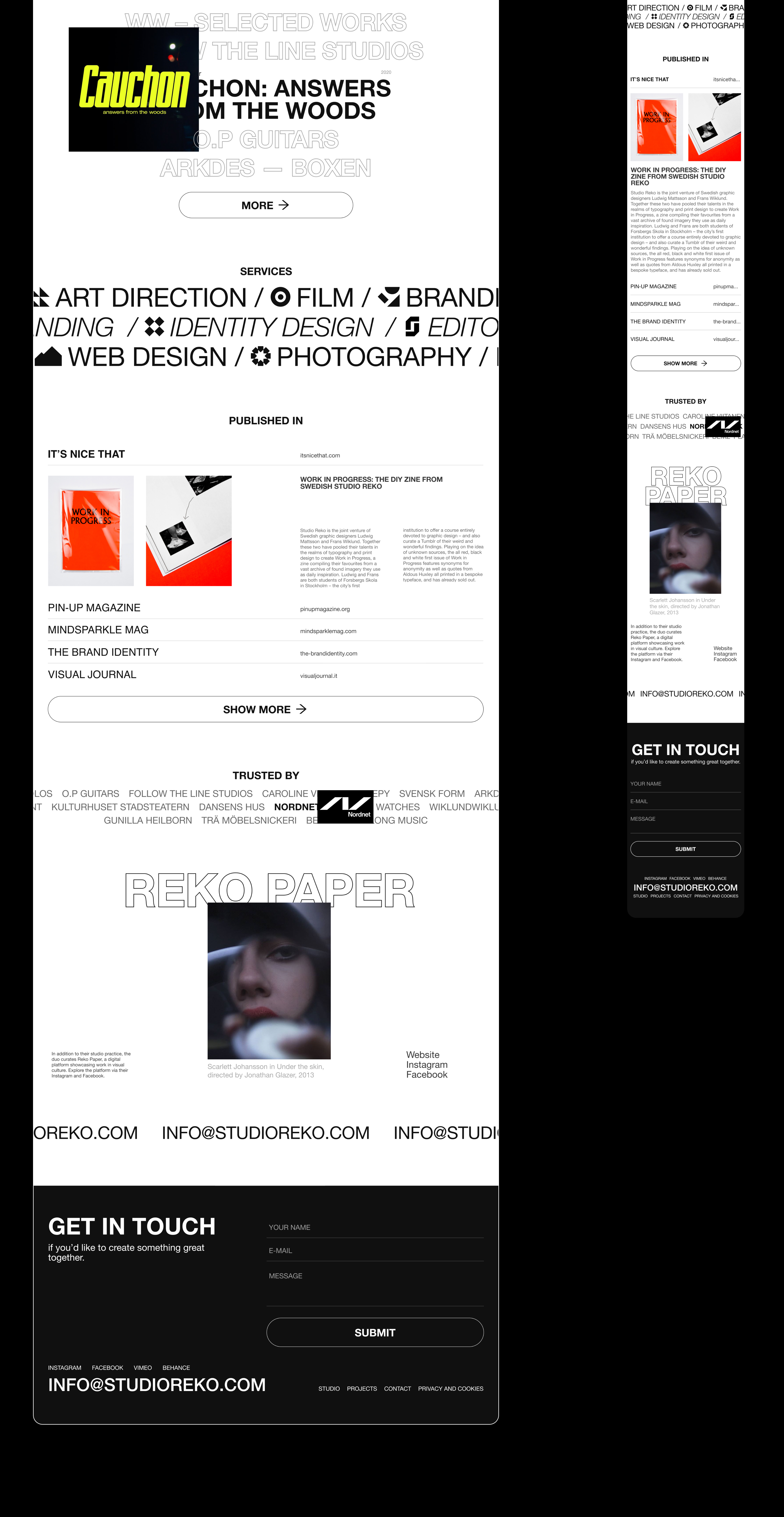STUDIO REKO WEBSITE CONCEPT — Изображение №2 — Интерфейсы на Dprofile