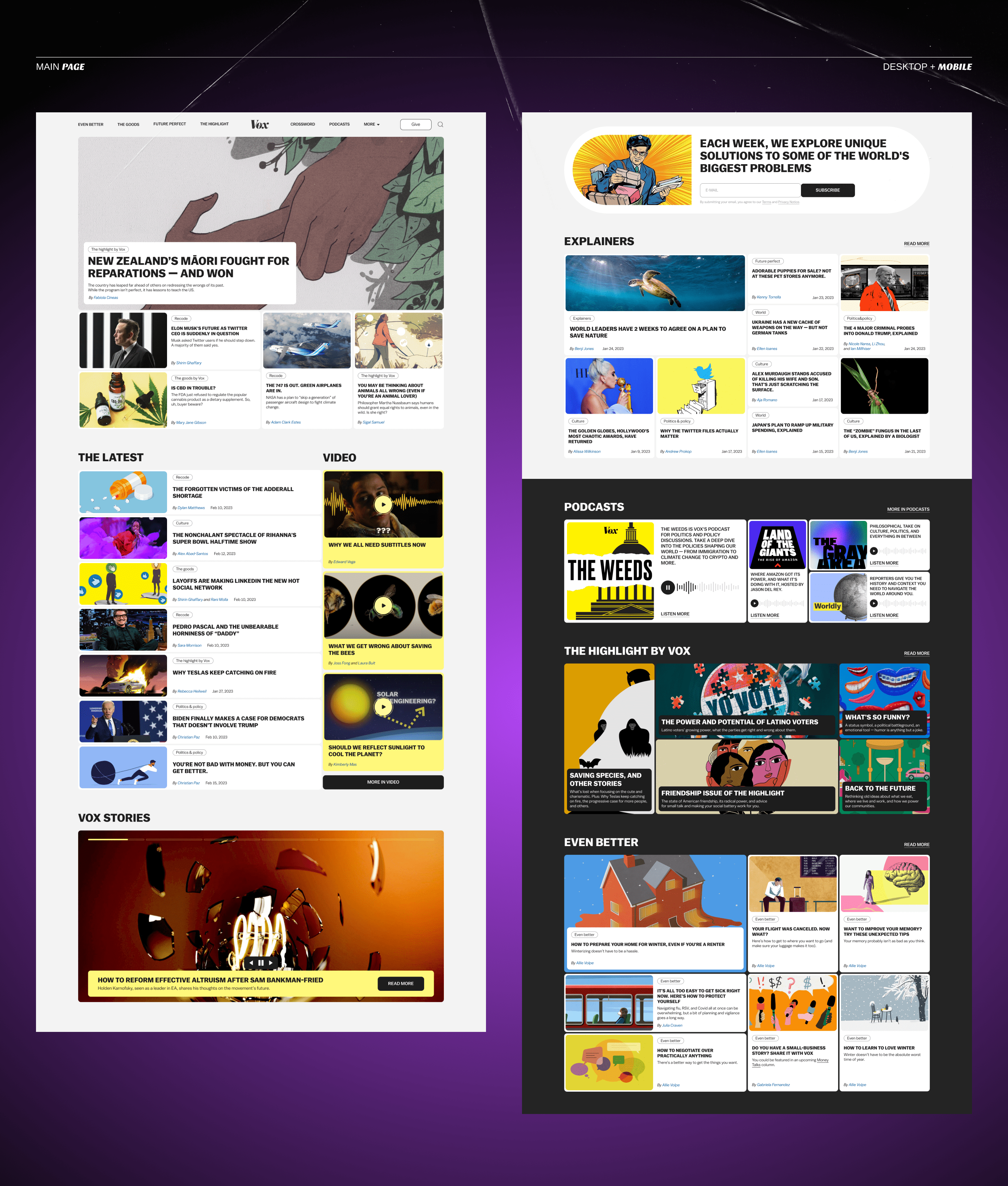 VOX NEWS | Redesign concept — Изображение №2 — Интерфейсы на Dprofile