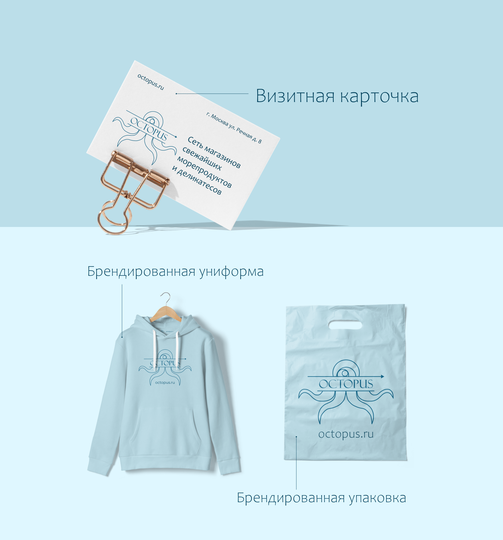Octopus. Сеть магазинов морепродуктов и деликатесов — Изображение №5 — Брендинг, Иллюстрация на Dprofile