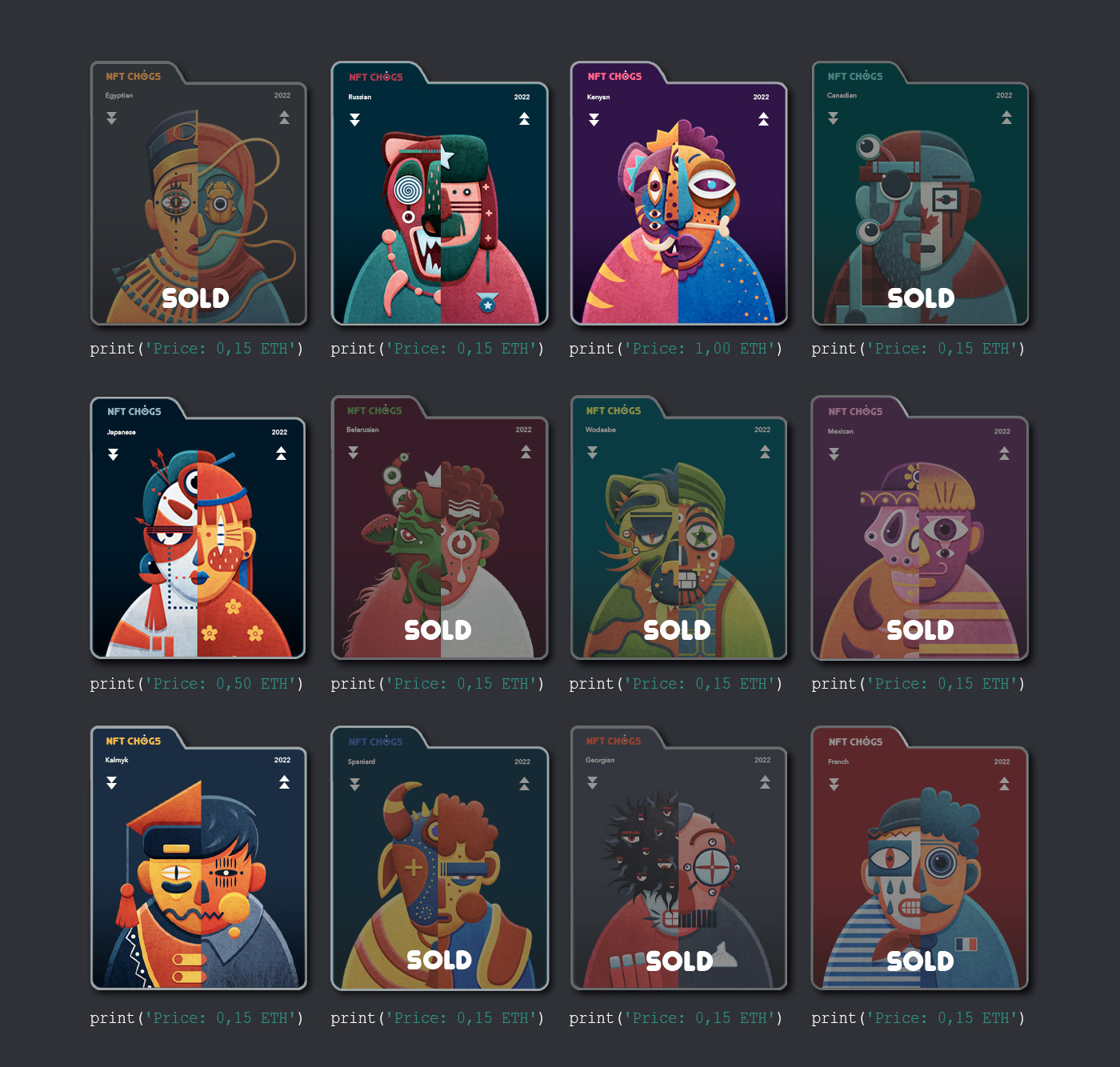 CHOGS. NFT collection. Character Design — Изображение №20 — Иллюстрация на Dprofile
