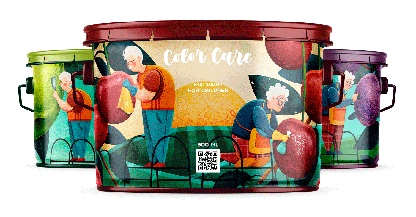 COLOR CARE. ECO paint for children. Packaging. — Изображение №17 — Иллюстрация на Dprofile