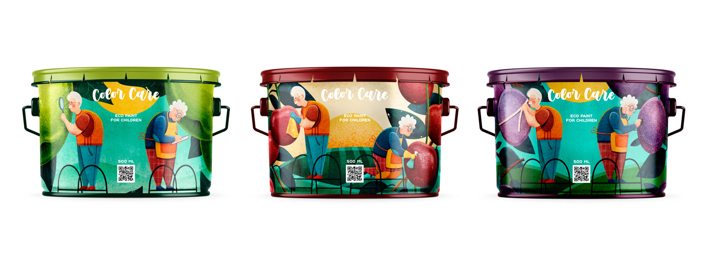 COLOR CARE. ECO paint for children. Packaging. — Изображение №16 — Иллюстрация на Dprofile