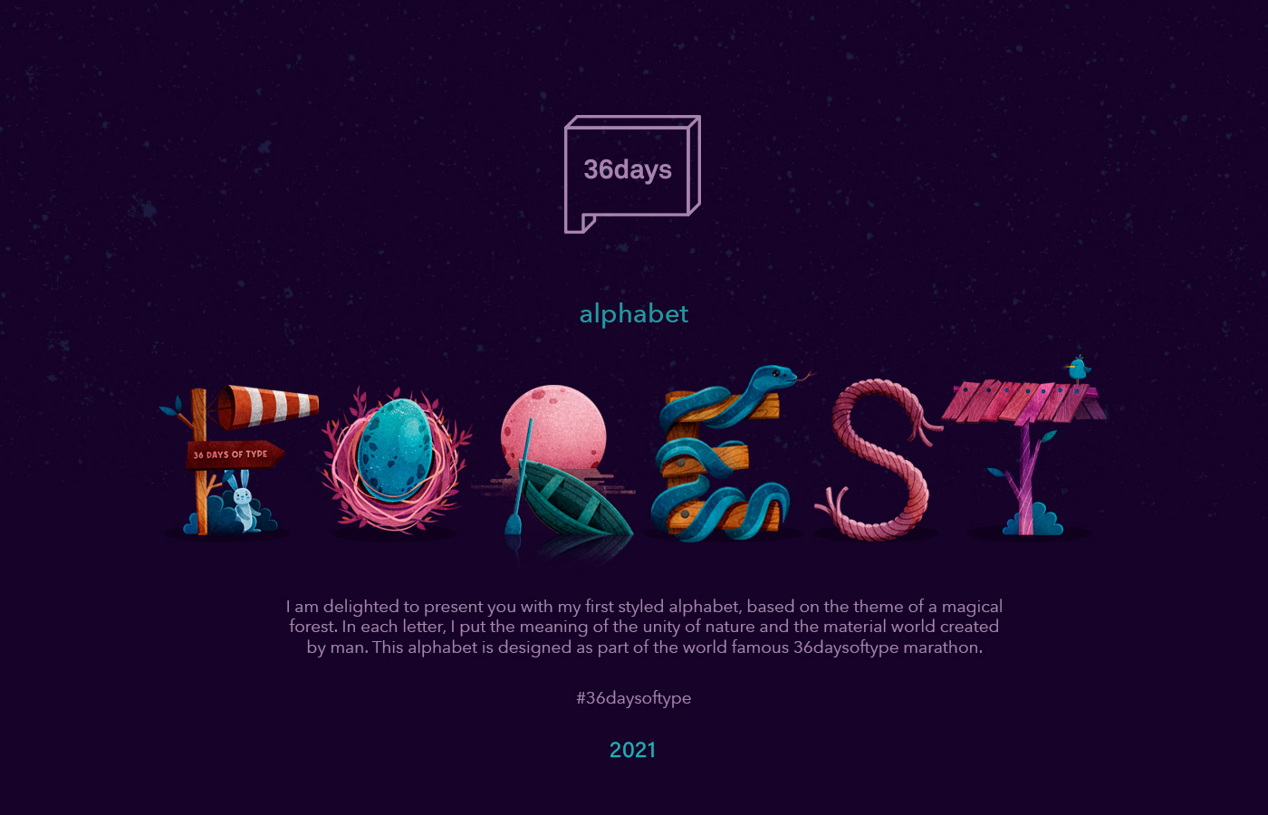 Alphabet "Forest"/36 Days Of Type — Изображение №1 — Иллюстрация на Dprofile