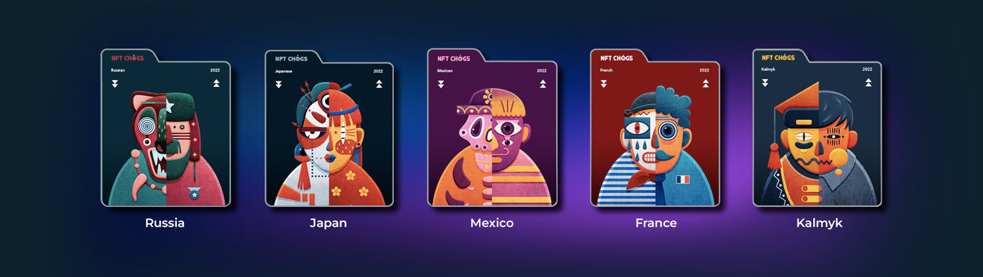 CHOGS. NFT collection. Character Design — Изображение №7 — Иллюстрация на Dprofile