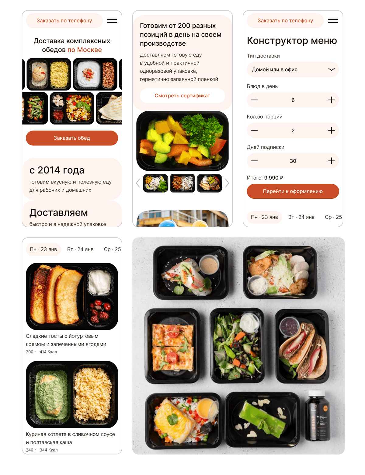 Доставка готовых обедов |Delivery of ready-made meals — Изображение №3 — Интерфейсы на Dprofile