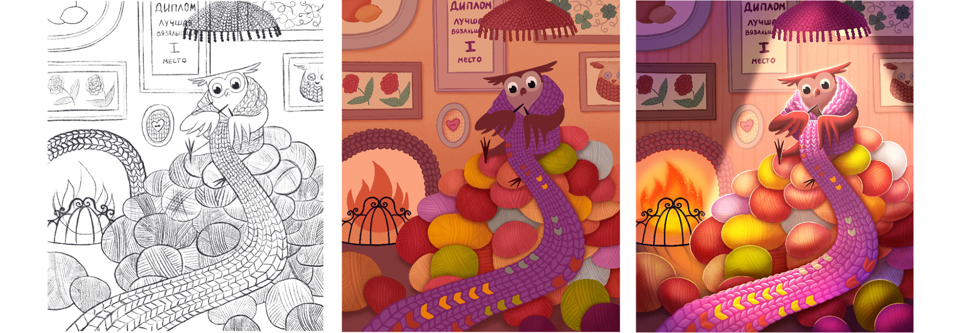 The owl who knits — Изображение №7 — Иллюстрация, Графика на Dprofile