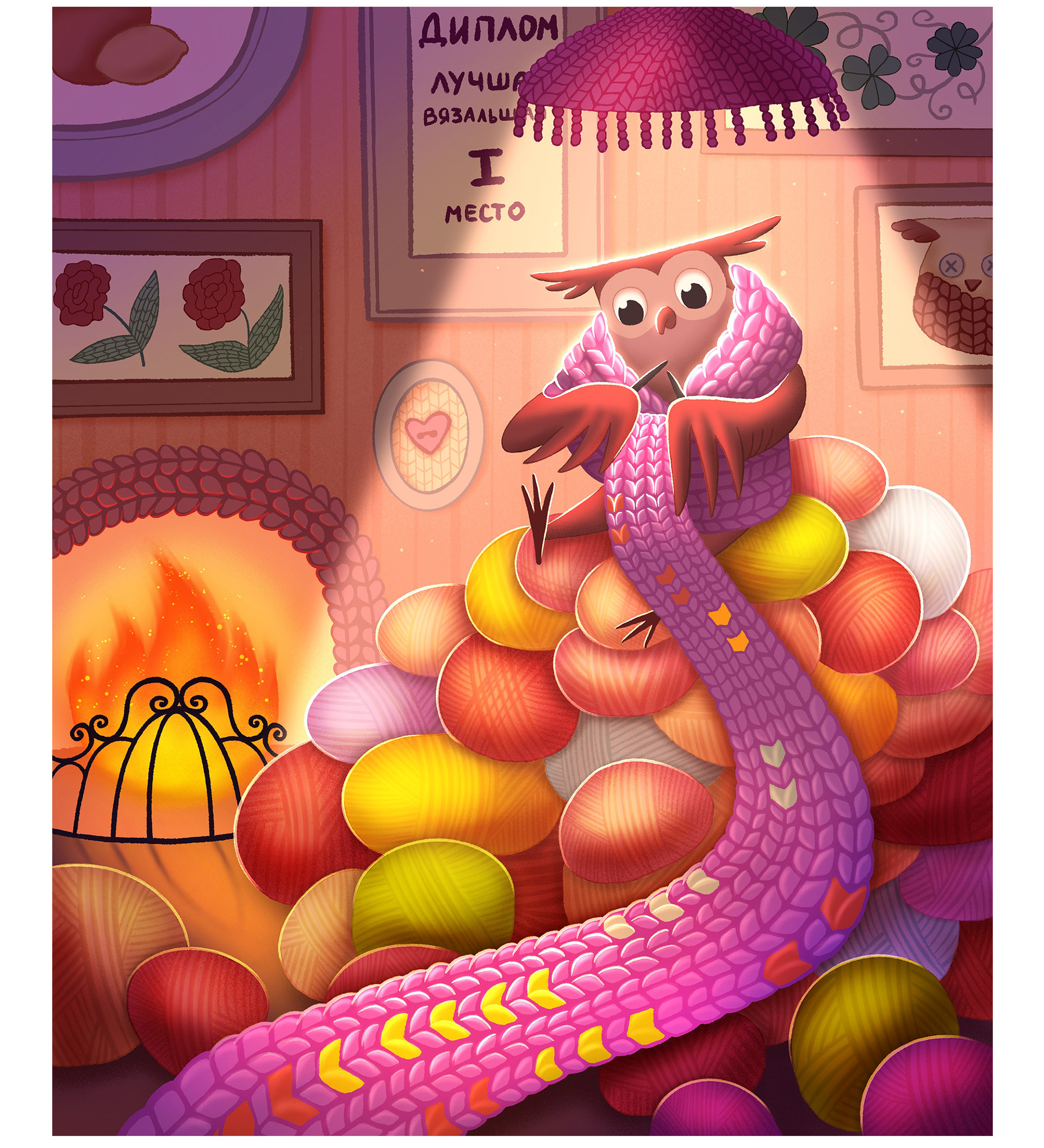 The owl who knits — Изображение №2 — Иллюстрация, Графика на Dprofile