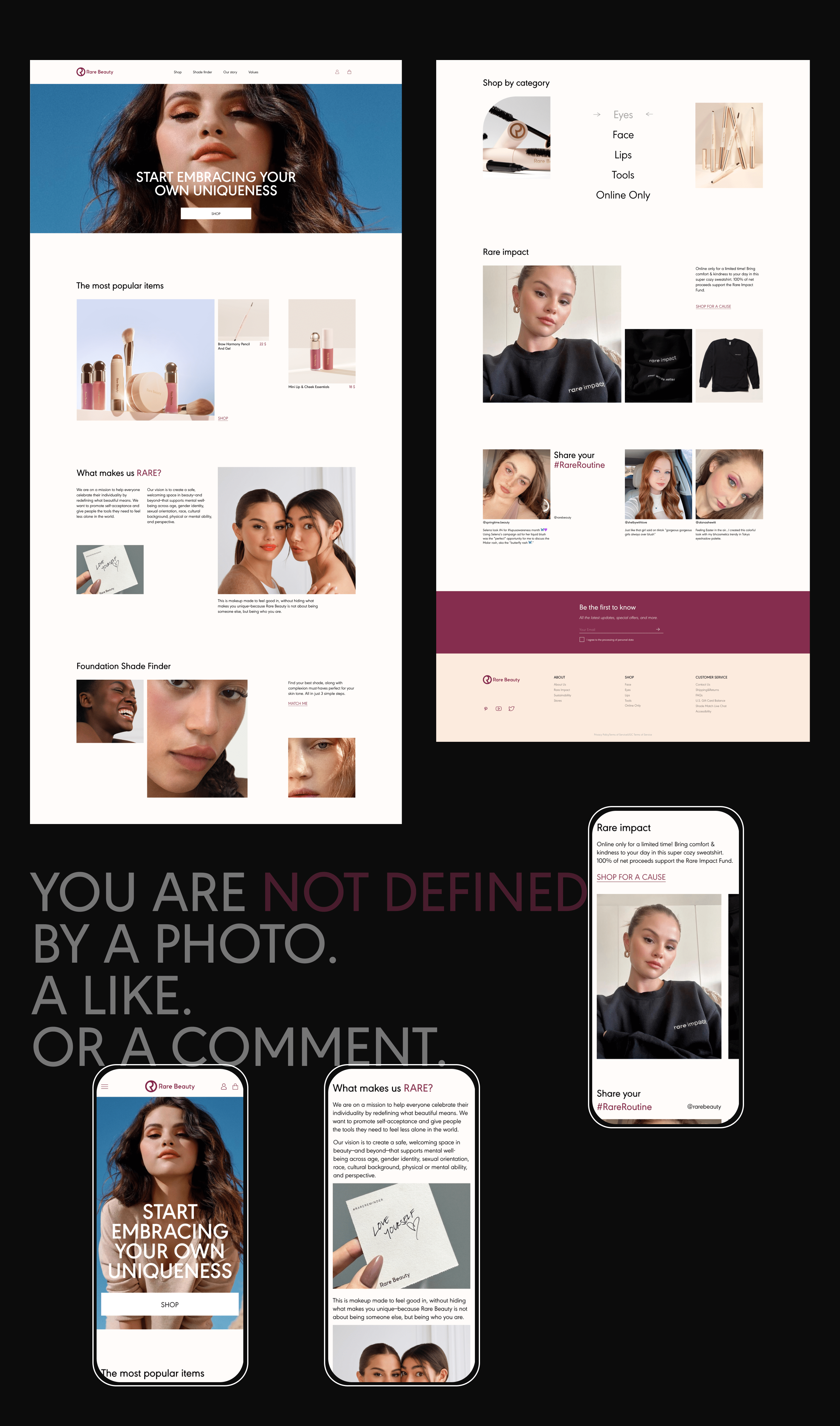 RARE BEAUTY e-commerce redesign concept — Изображение №2 — Интерфейсы на Dprofile