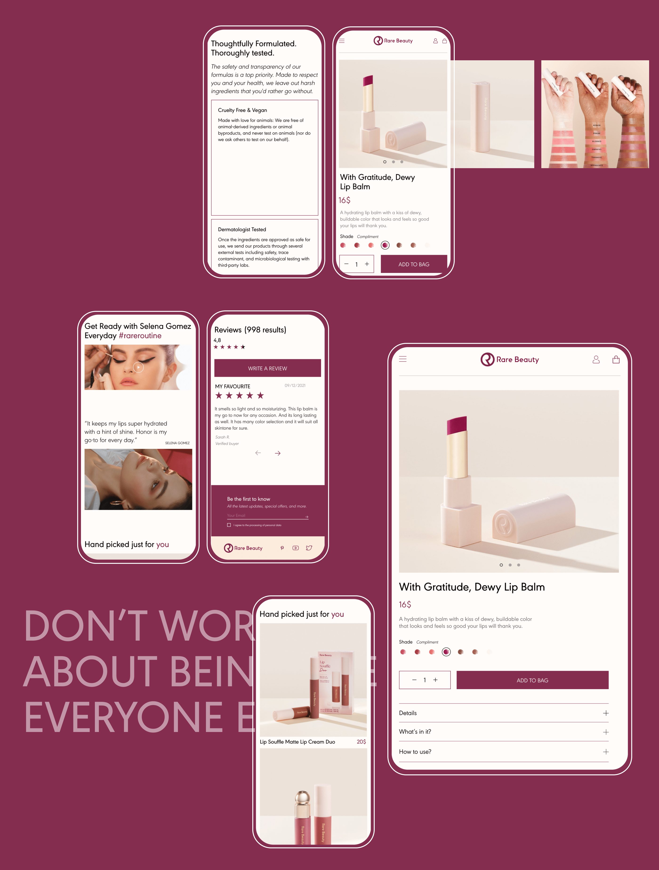 RARE BEAUTY e-commerce redesign concept — Изображение №6 — Интерфейсы на Dprofile